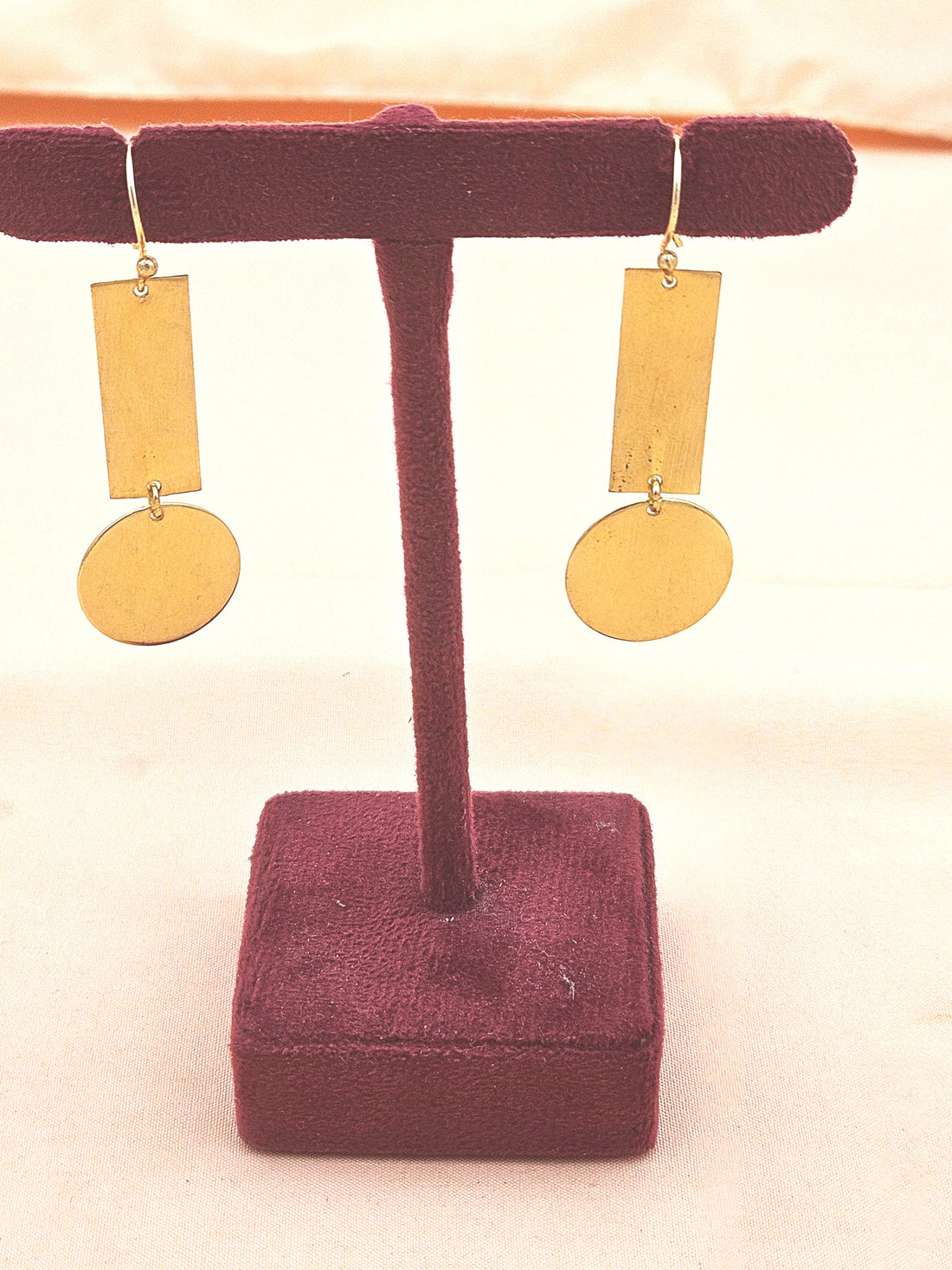 Elegant Handcrafted Gold Plated Dangle Earrings | Minimalist Designer Drop Earrings for Women