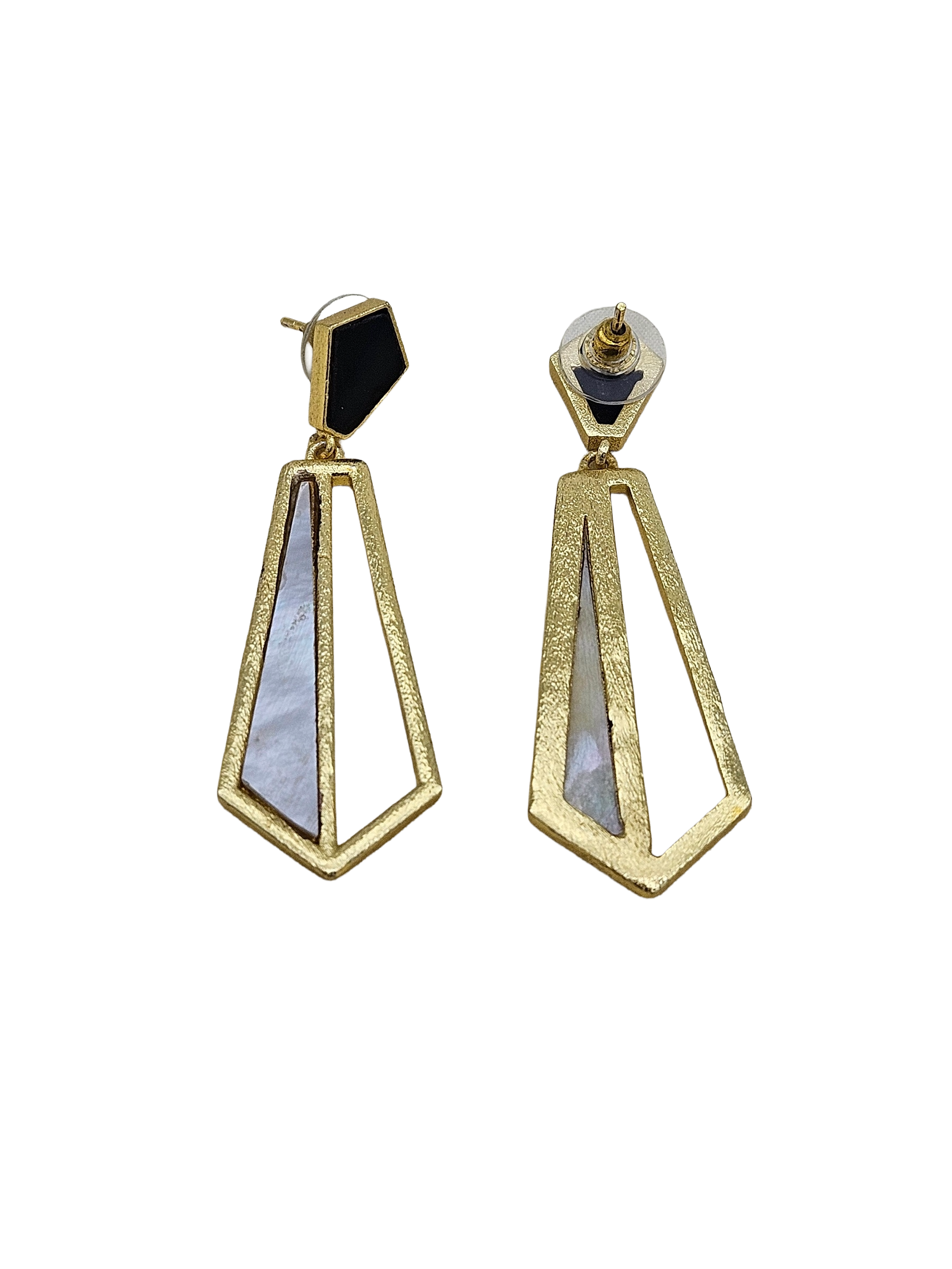 Fascinating Gold plated Amazonite-Aquamarine Stone Matte finish designer Light weight Earrings