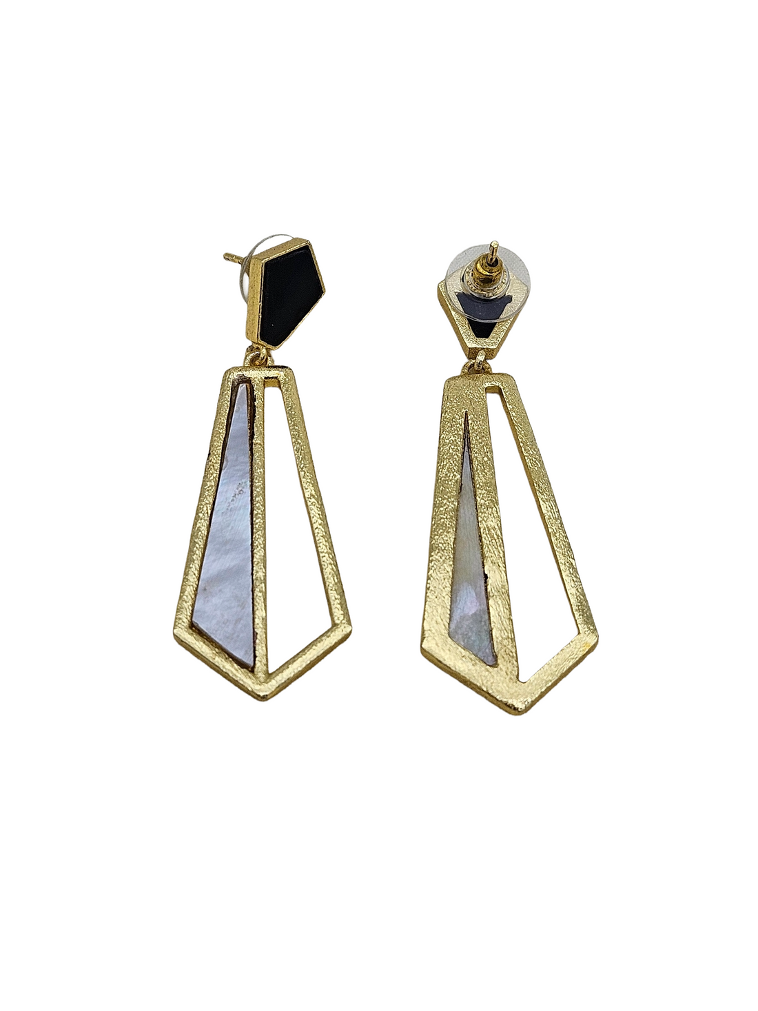 Fascinating Gold plated Amazonite-Aquamarine Stone Matte finish designer Light weight Earrings