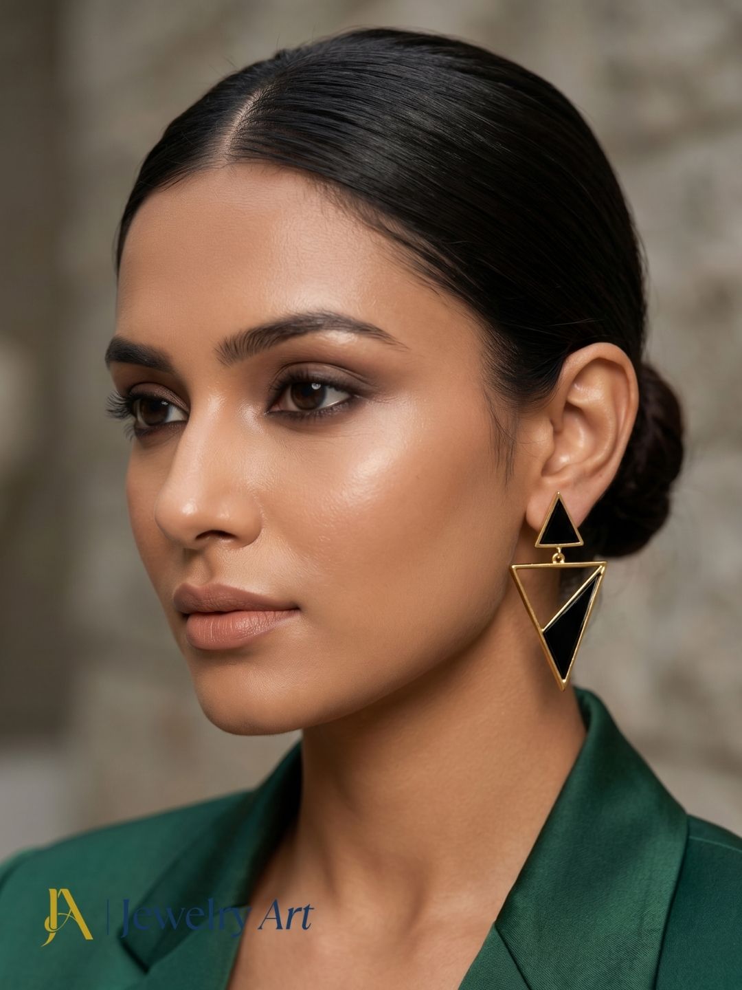 Designer artisan earrings showcasing black onyx gemstone craftsmanship
