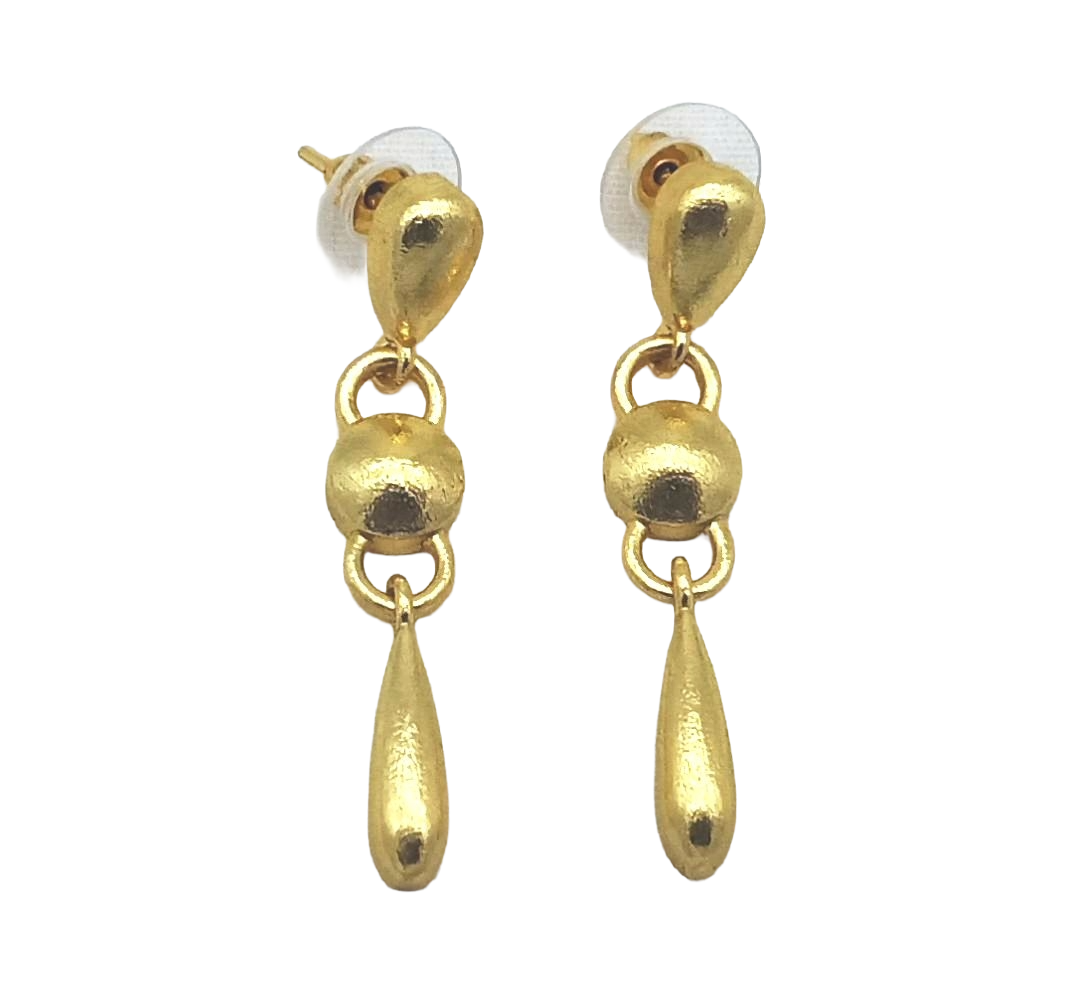 Handcrafted Gold Plated Plain Designer Long Dangle Earrings – Elegant Jewelry for Women