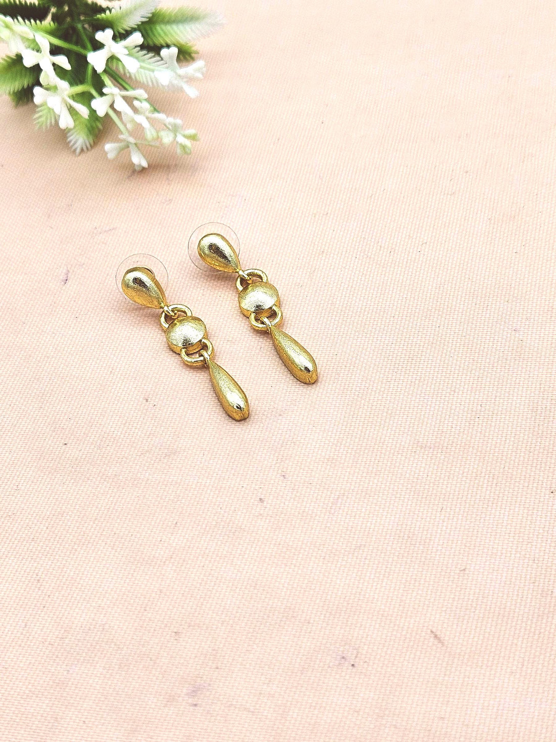 Handcrafted Gold Plated Plain Designer Long Dangle Earrings – Elegant Jewelry for Women