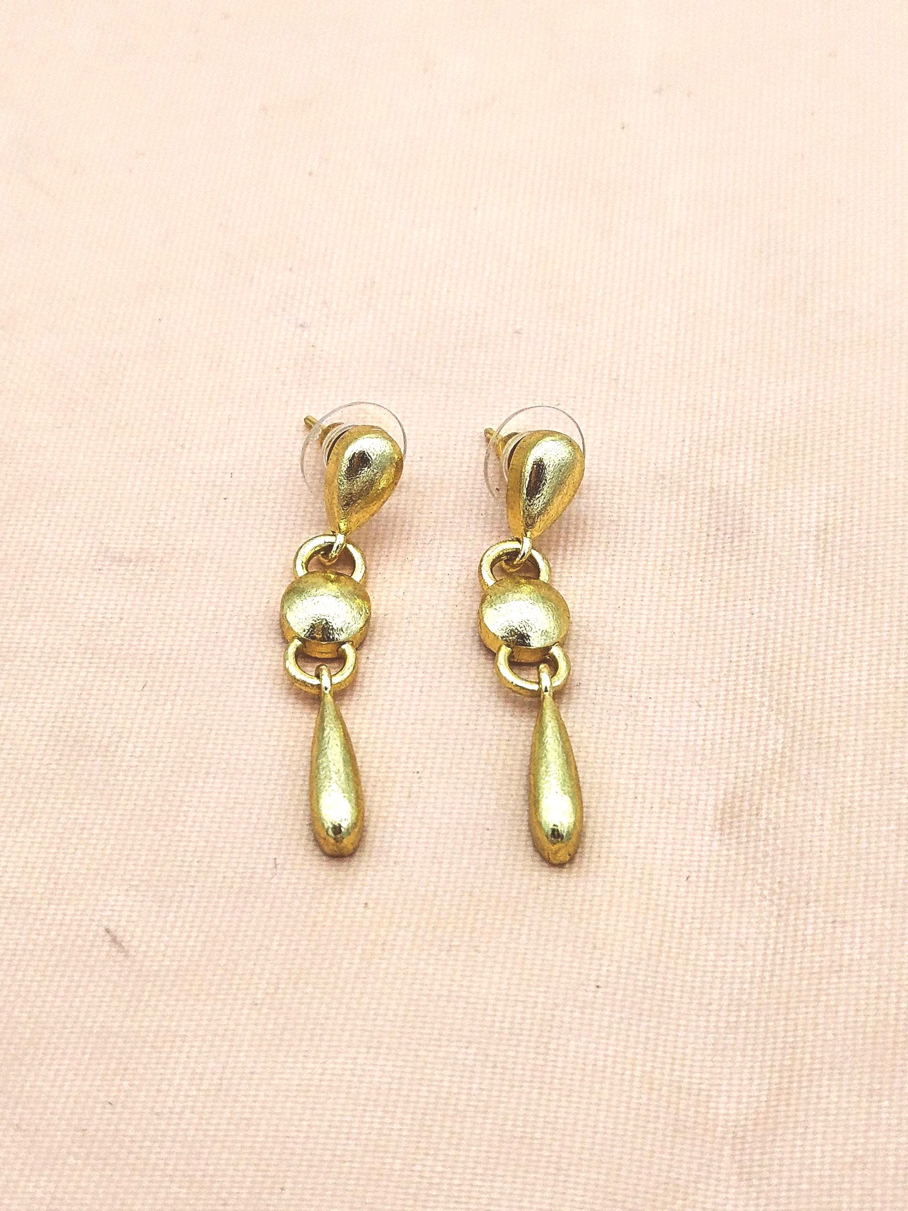 Handcrafted Gold Plated Plain Designer Long Dangle Earrings – Elegant Jewelry for Women
