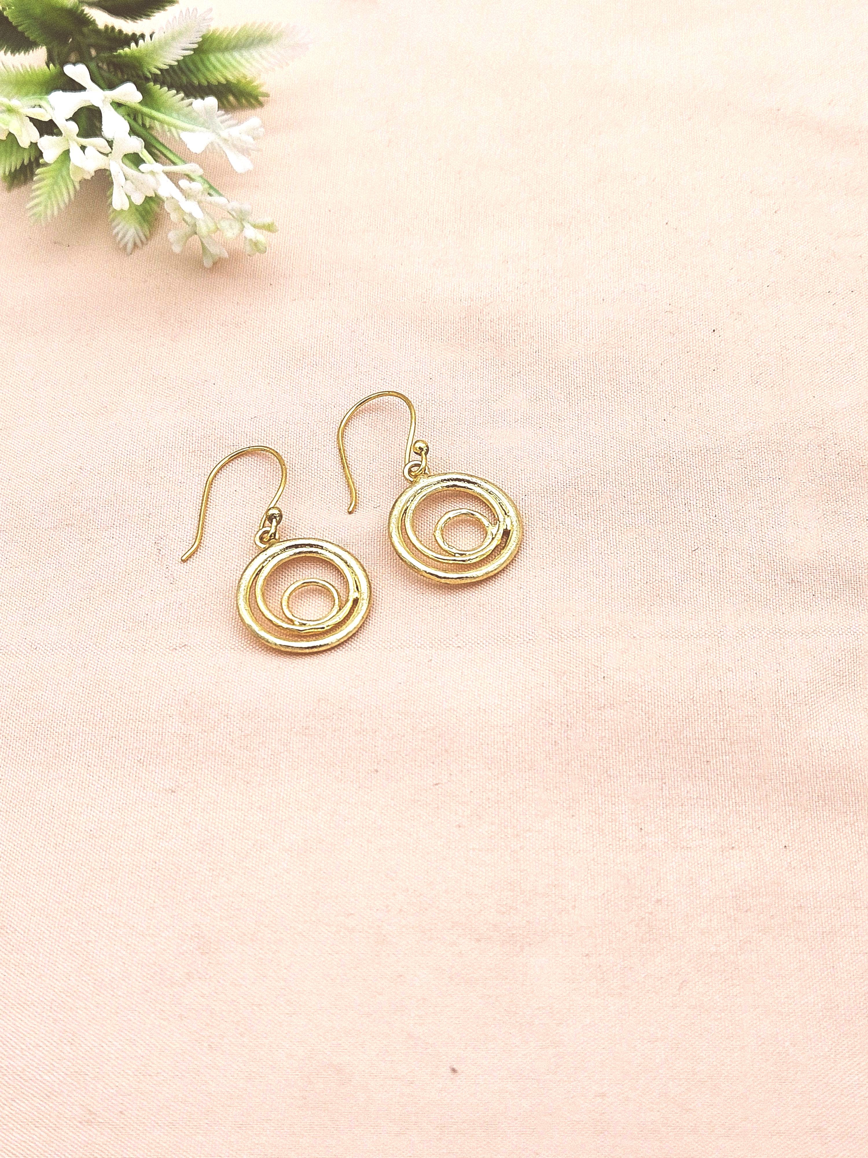 Handcrafted Gold Plated Lightweight Designer Dangle Earrings for Women | Elegant Fashion Jewelr