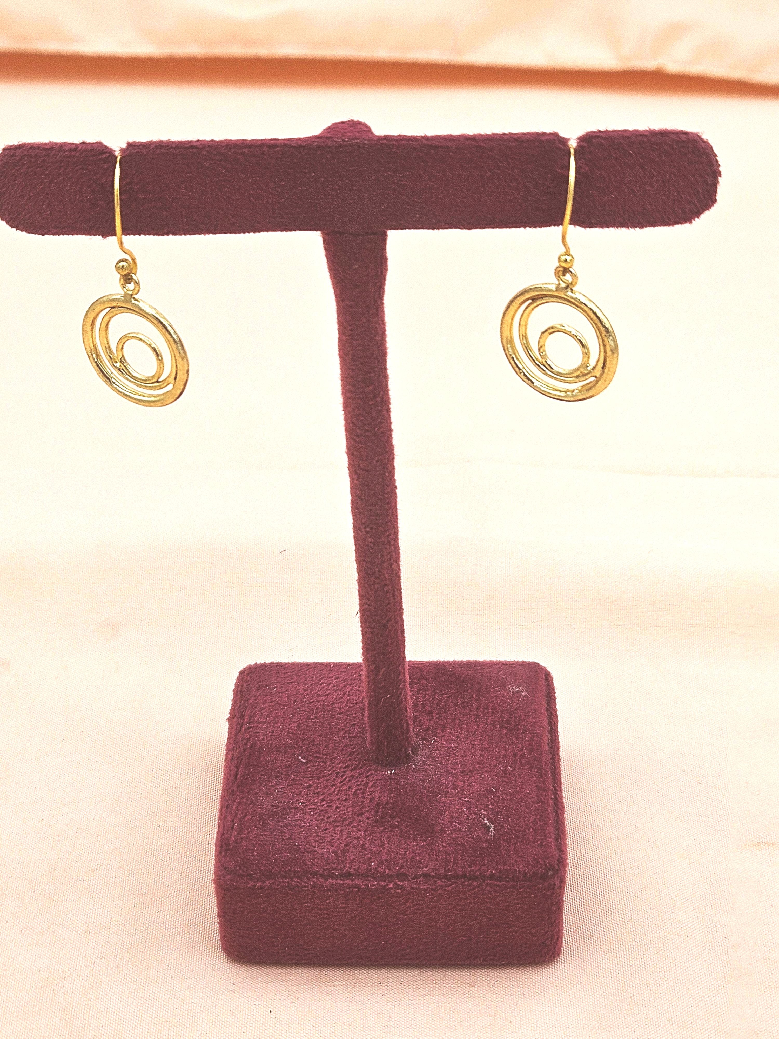 Handcrafted Gold Plated Lightweight Designer Dangle Earrings for Women | Elegant Fashion Jewelr
