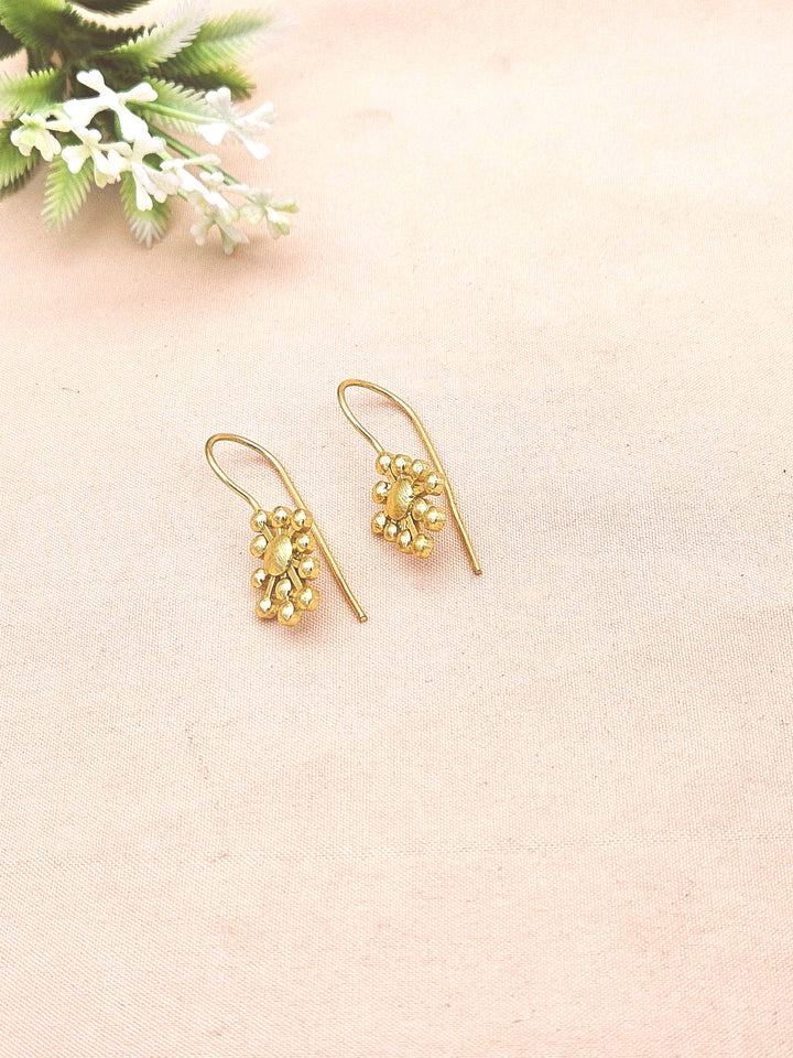 Lightweight Gold Plated Drop Earrings | Handcrafted Designer Fashion Earrings for Women