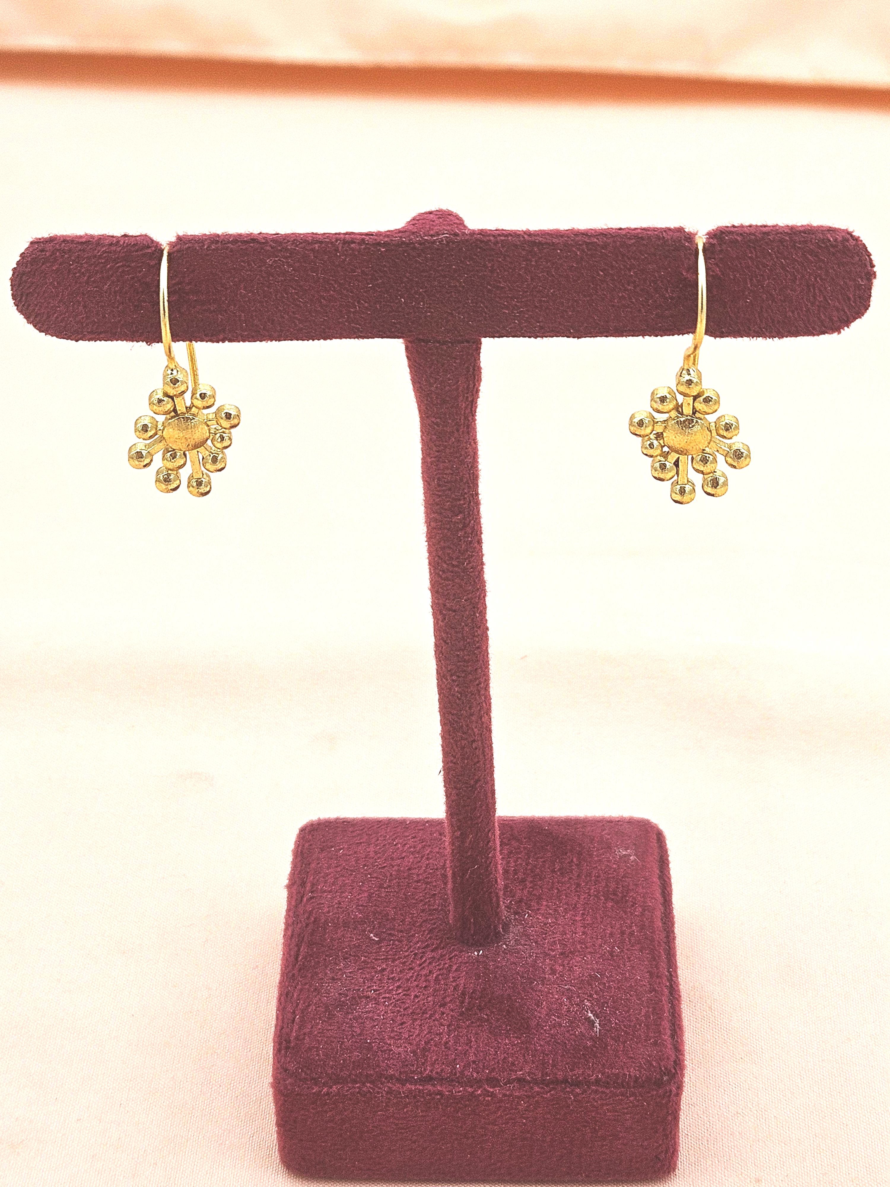 Lightweight Gold Plated Drop Earrings | Handcrafted Designer Fashion Earrings for Women