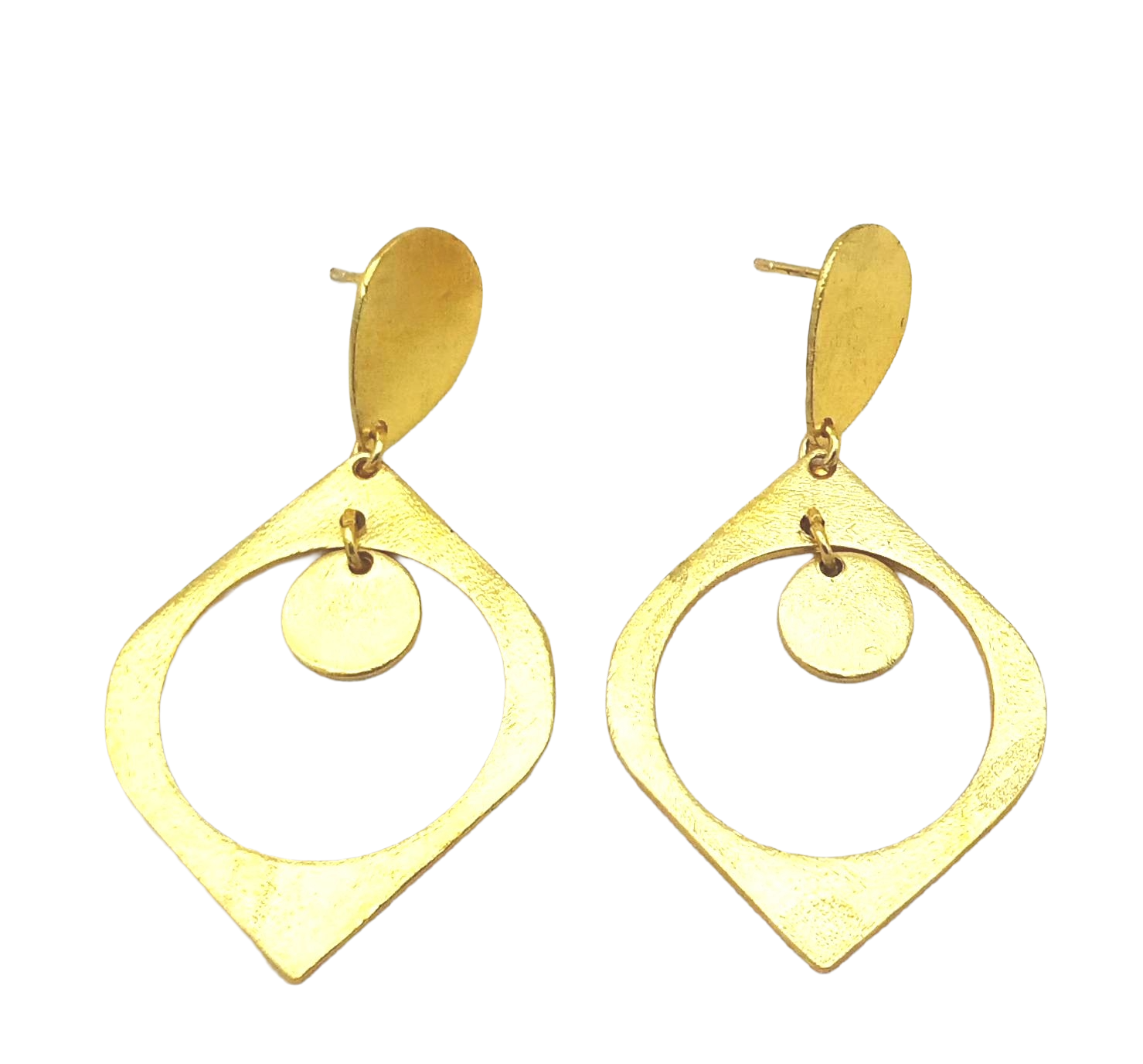 Handcrafted Gold Plated Plain Designer Dangle Earrings – Elegant Jewelry for Women