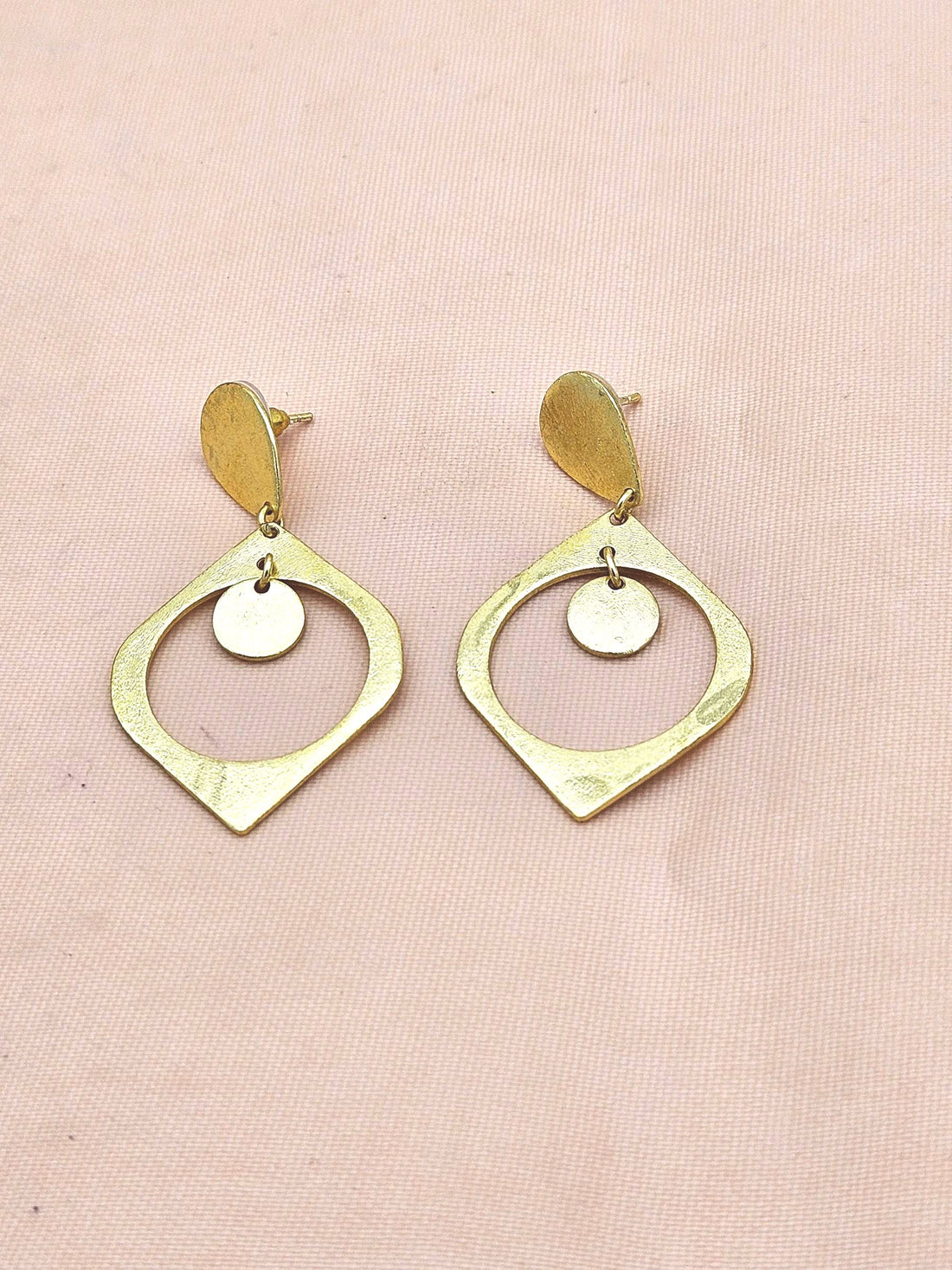 Handcrafted Gold Plated Plain Designer Dangle Earrings – Elegant Jewelry for Women