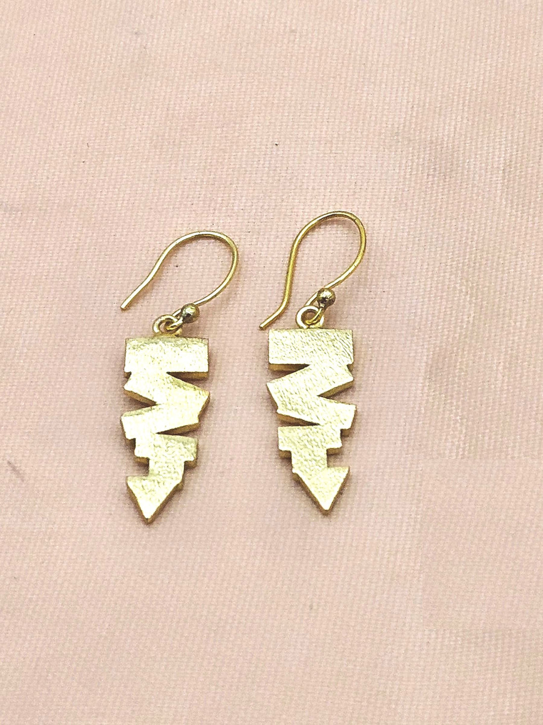 Stylish Gold Plated Zig Zag Designer Drop Earrings – Handmade Jewelry