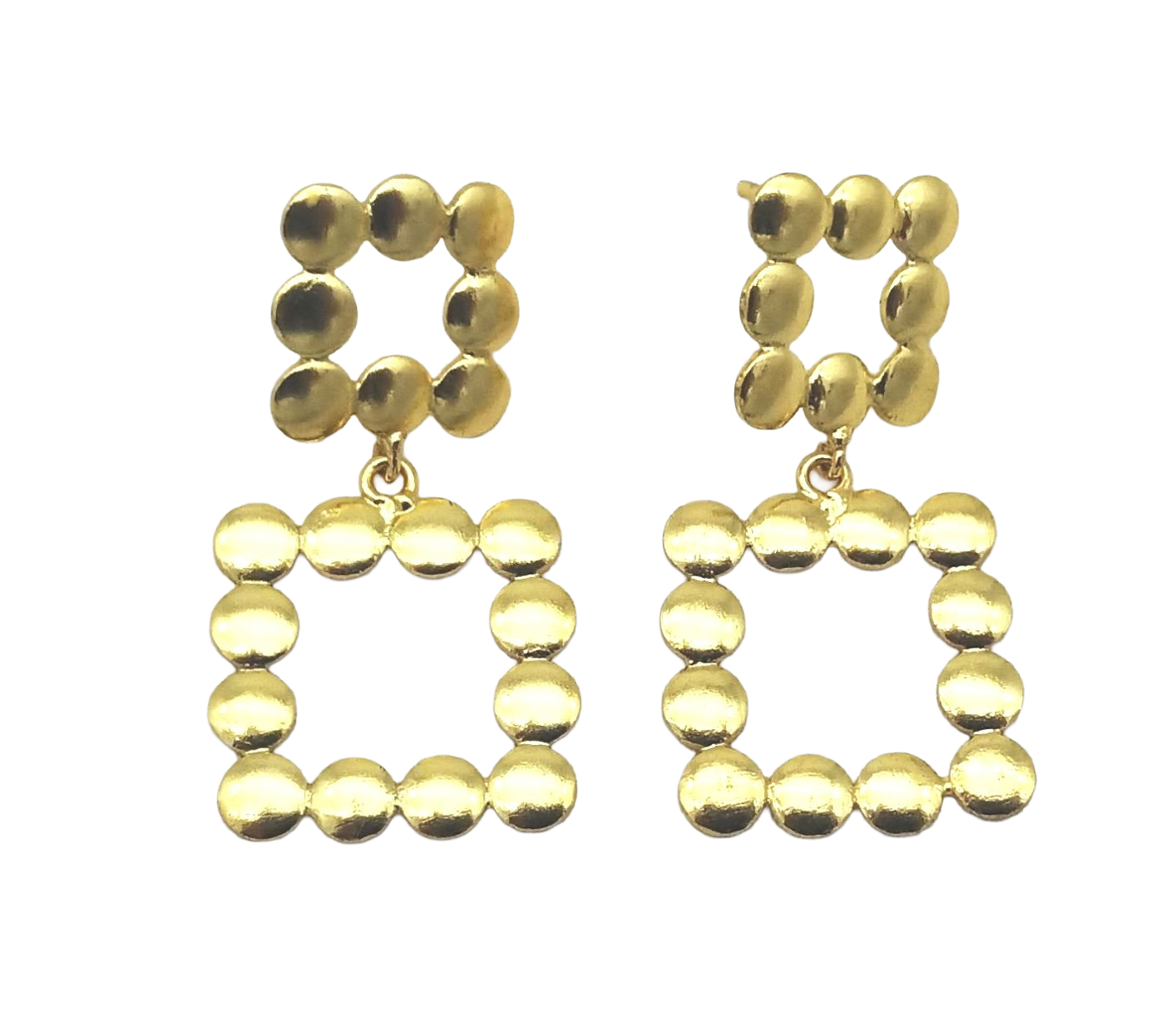 Stylish Gold Plated Geometric Designer Drop Earrings – Handmade Jewelry