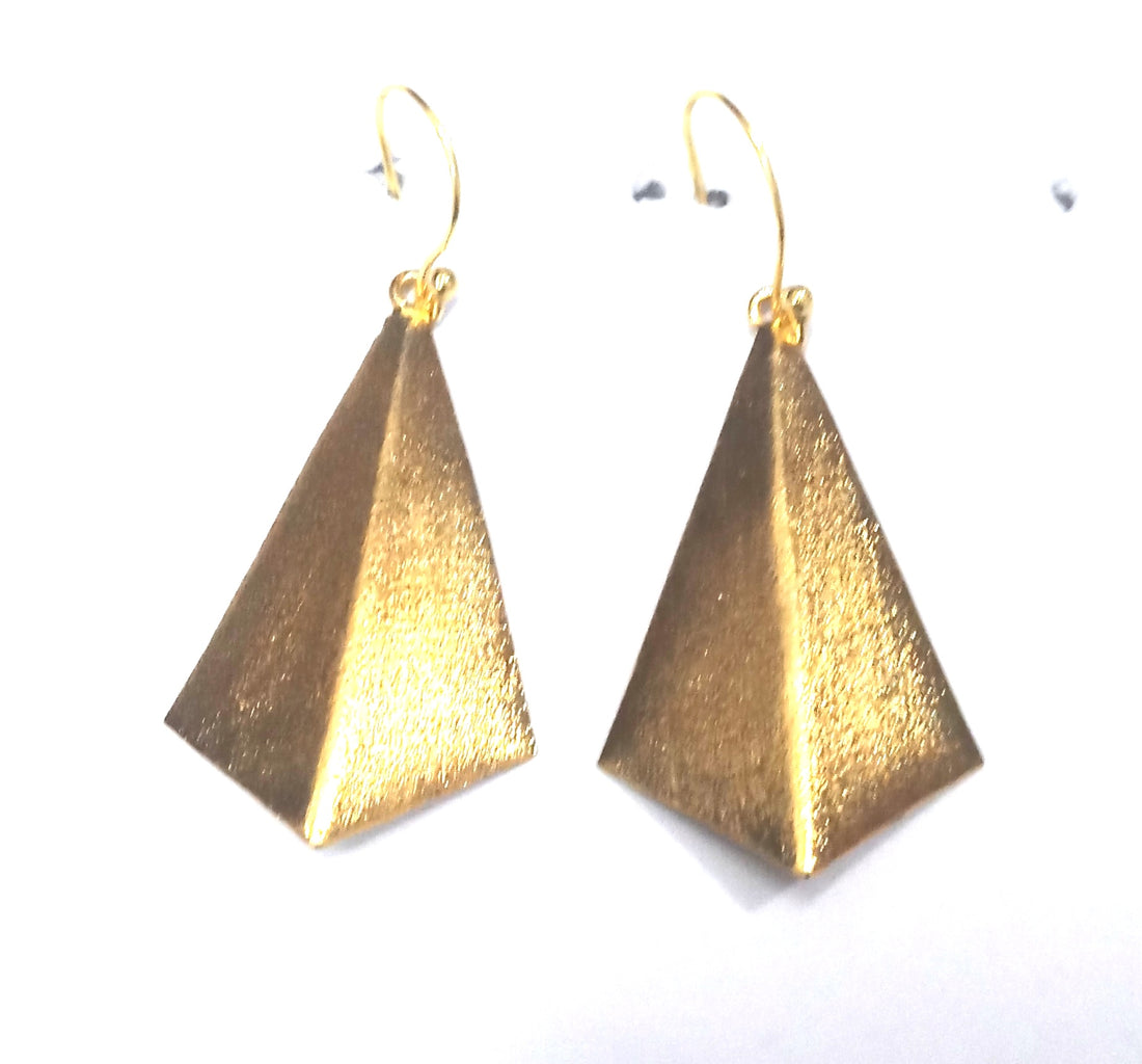 Elegant Handmade Gold Plated Plain Drop Earrings – Designer Jewelry