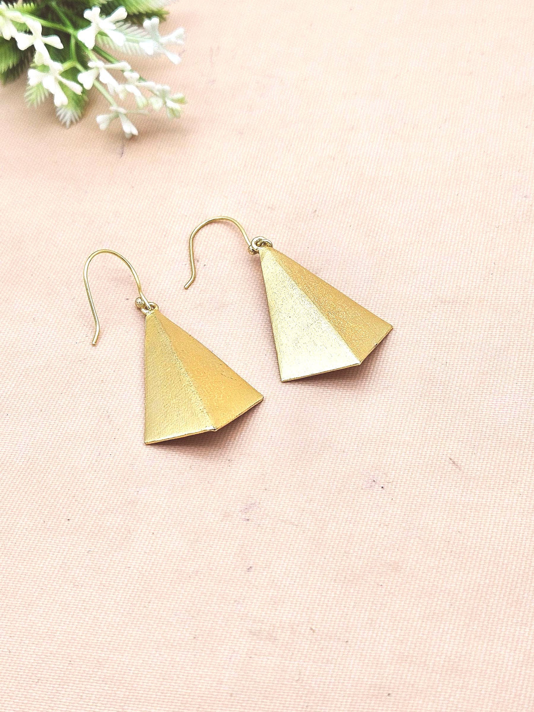 Elegant Handmade Gold Plated Plain Drop Earrings – Designer Jewelry