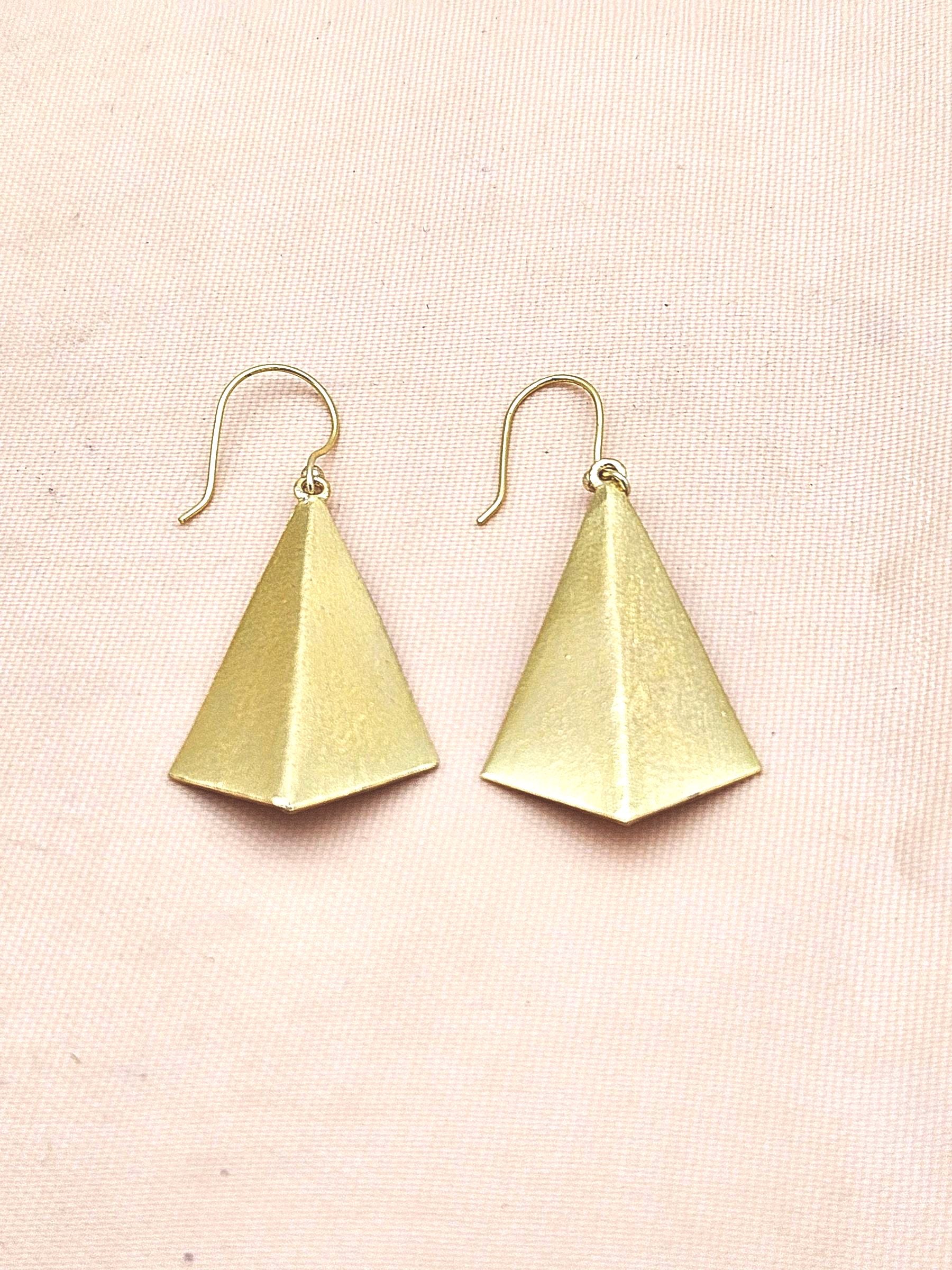 Elegant Handmade Gold Plated Plain Drop Earrings – Designer Jewelry