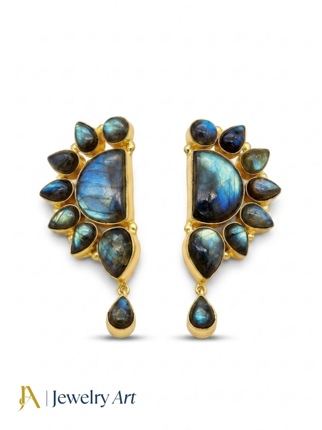Contemporary Gold Plated Labradorite Multi Gemstone Party Wear Dangle Earrings