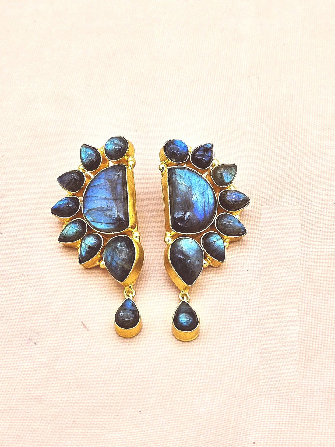 Contemporary Gold Plated Labradorite Multi Gemstone Party Wear Dangle Earrings