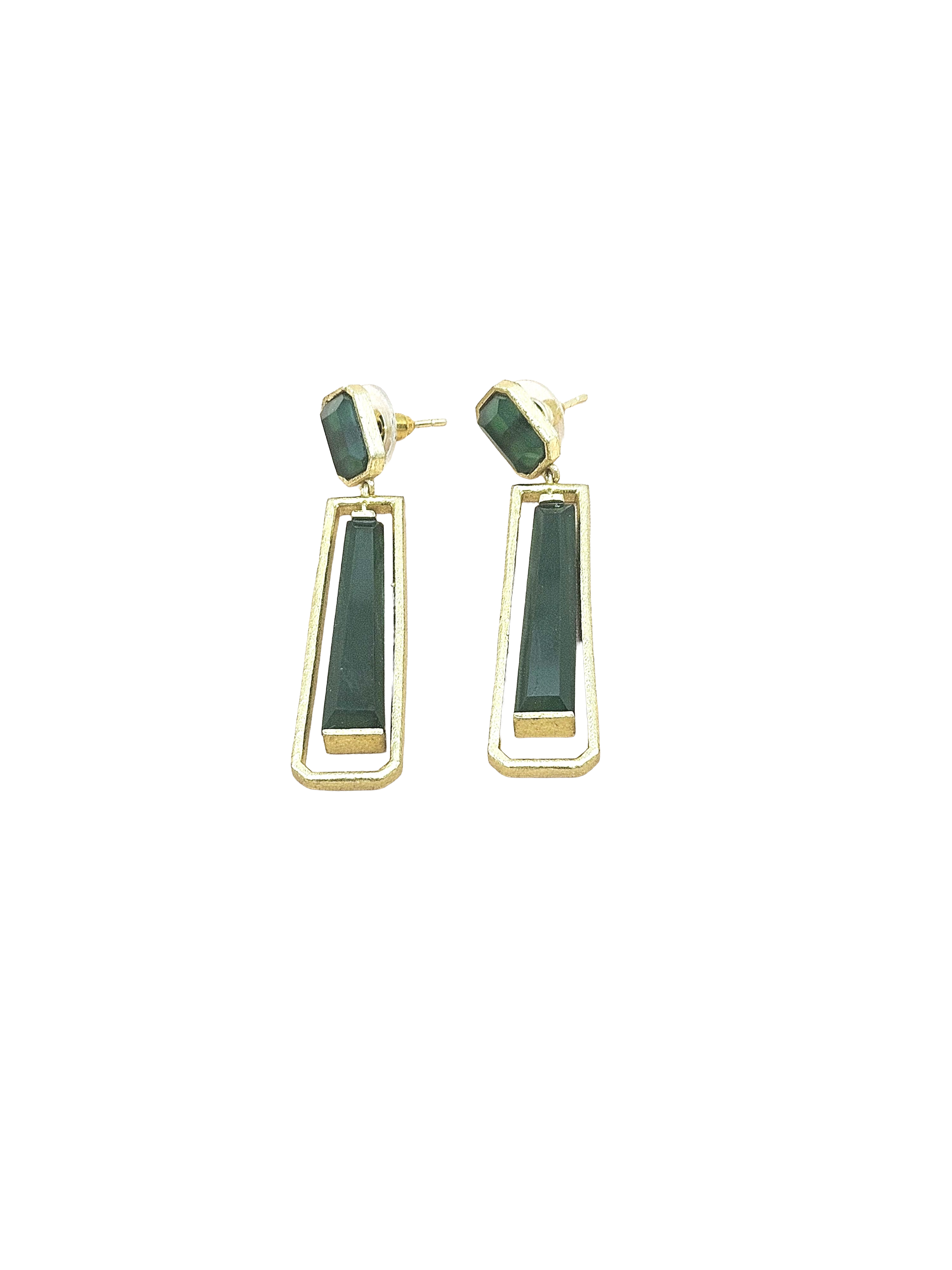 Artisan Gold Plated Semi Precious Gemstone Dangle Earrings | Unique Fashion Jewelry Gift for Her