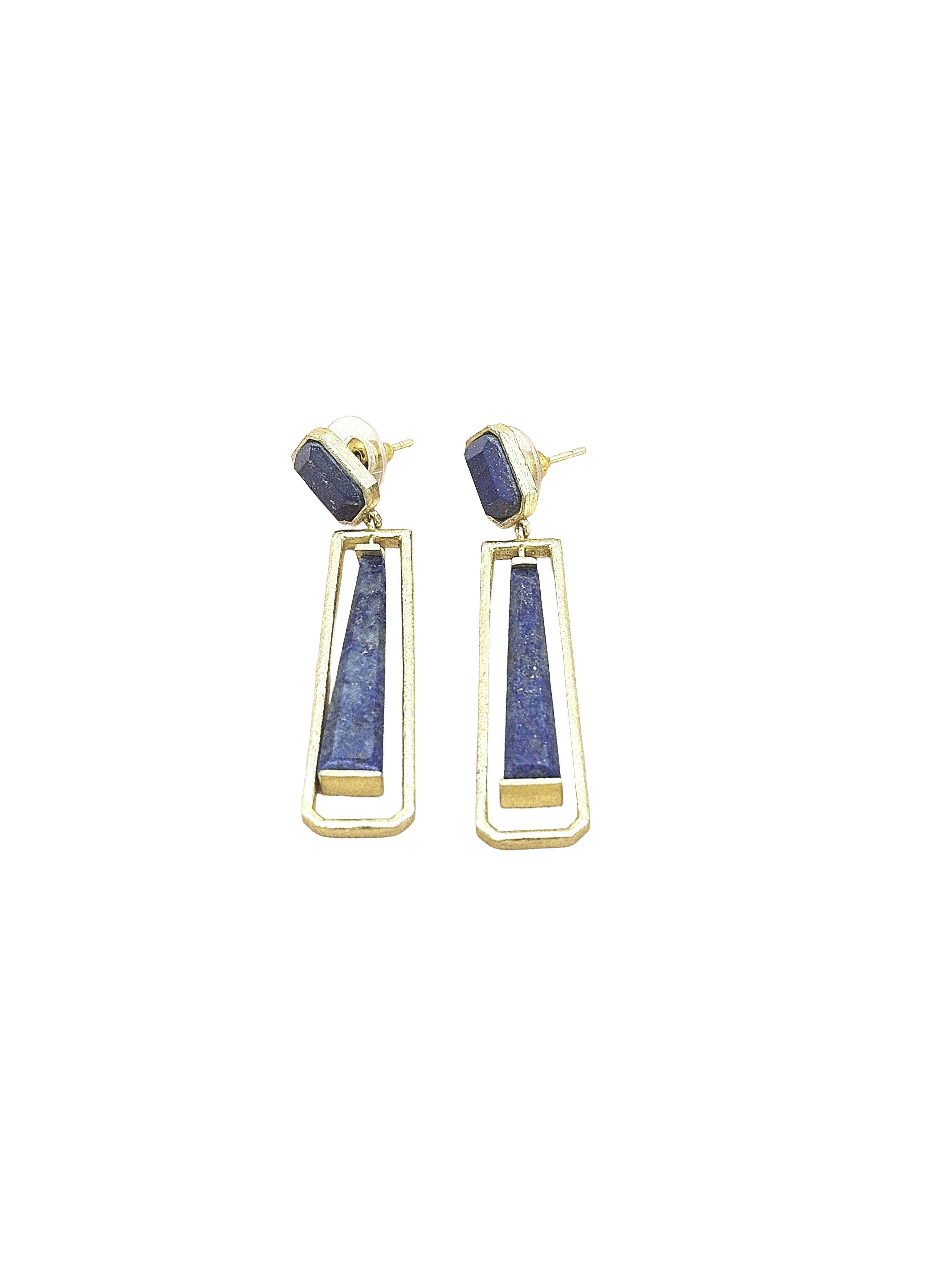 Artisan Gold Plated Semi Precious Gemstone Dangle Earrings | Unique Fashion Jewelry Gift for Her
