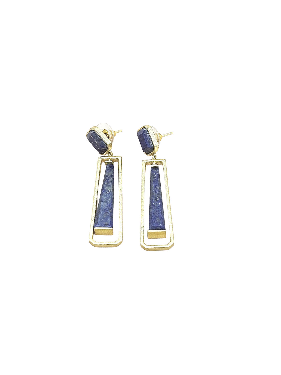 Artisan Gold Plated Semi Precious Gemstone Dangle Earrings | Unique Fashion Jewelry Gift for Her