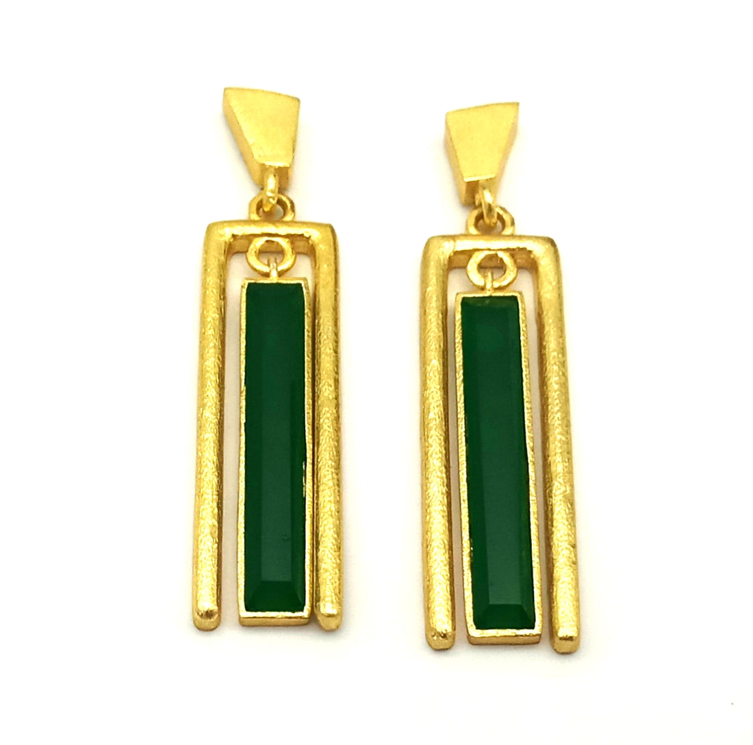 Luxury Handmade Aquamarine Rectangular Dangle Earrings – Designer Jewelry