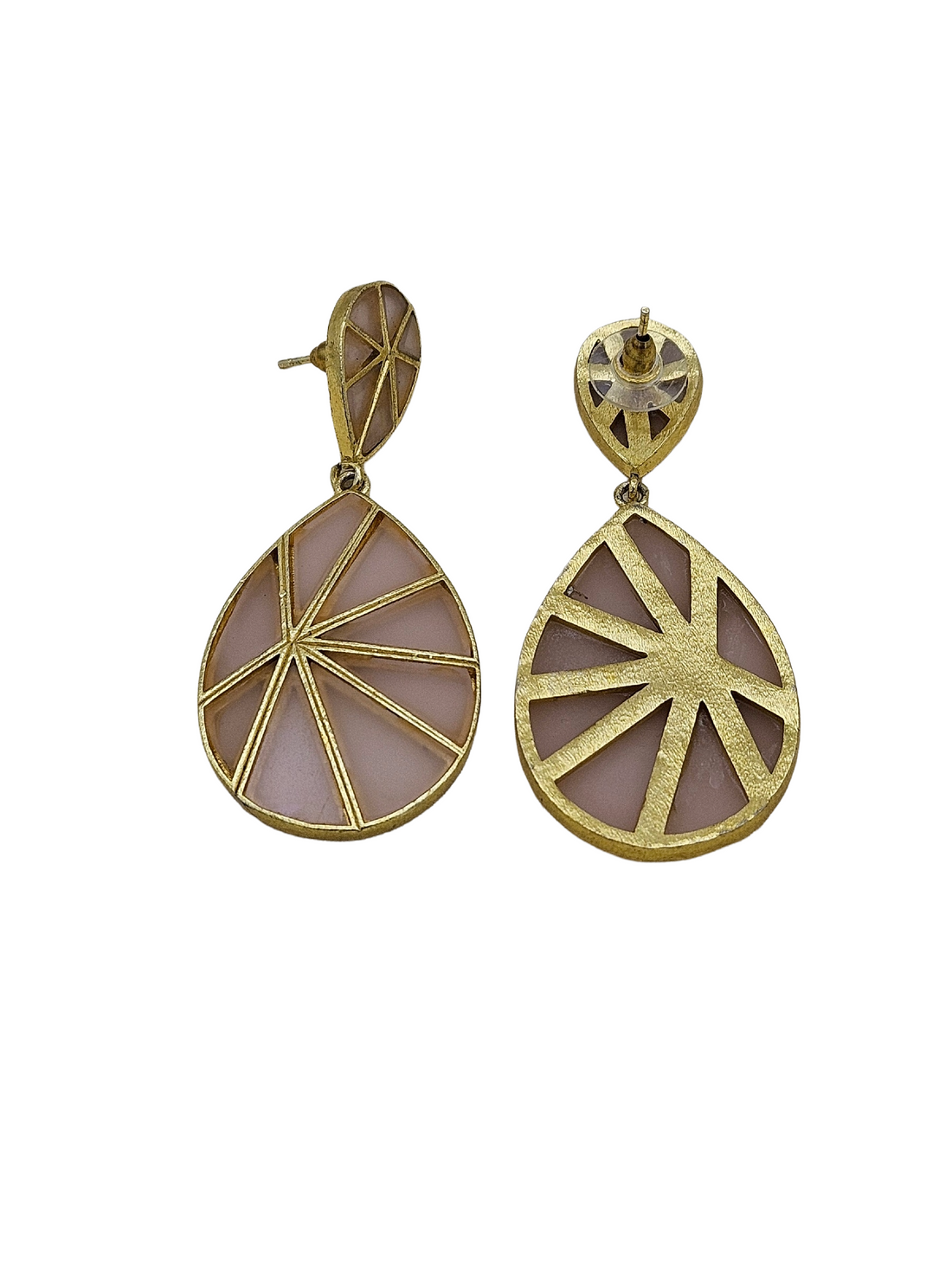 Fine Artistic Matte finish Gold plated Semi Precious Stone Chips Charming designer Party Wear Earrings