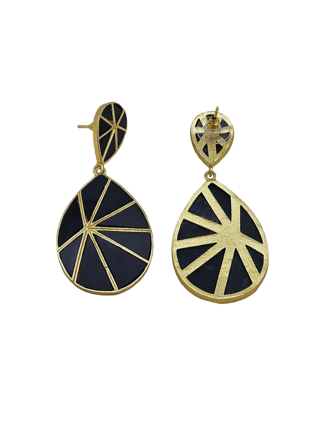 Fine Artistic Matte finish Gold plated Semi Precious Stone Chips Charming designer Party Wear Earrings