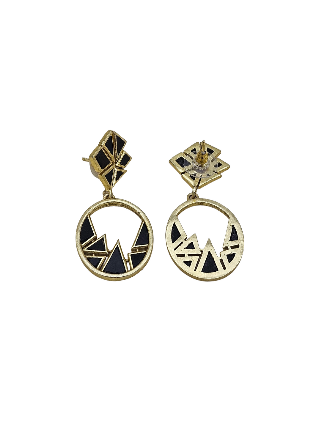 Artistic Gold plated Black Onyx Stone cute designer Light weight Earrings