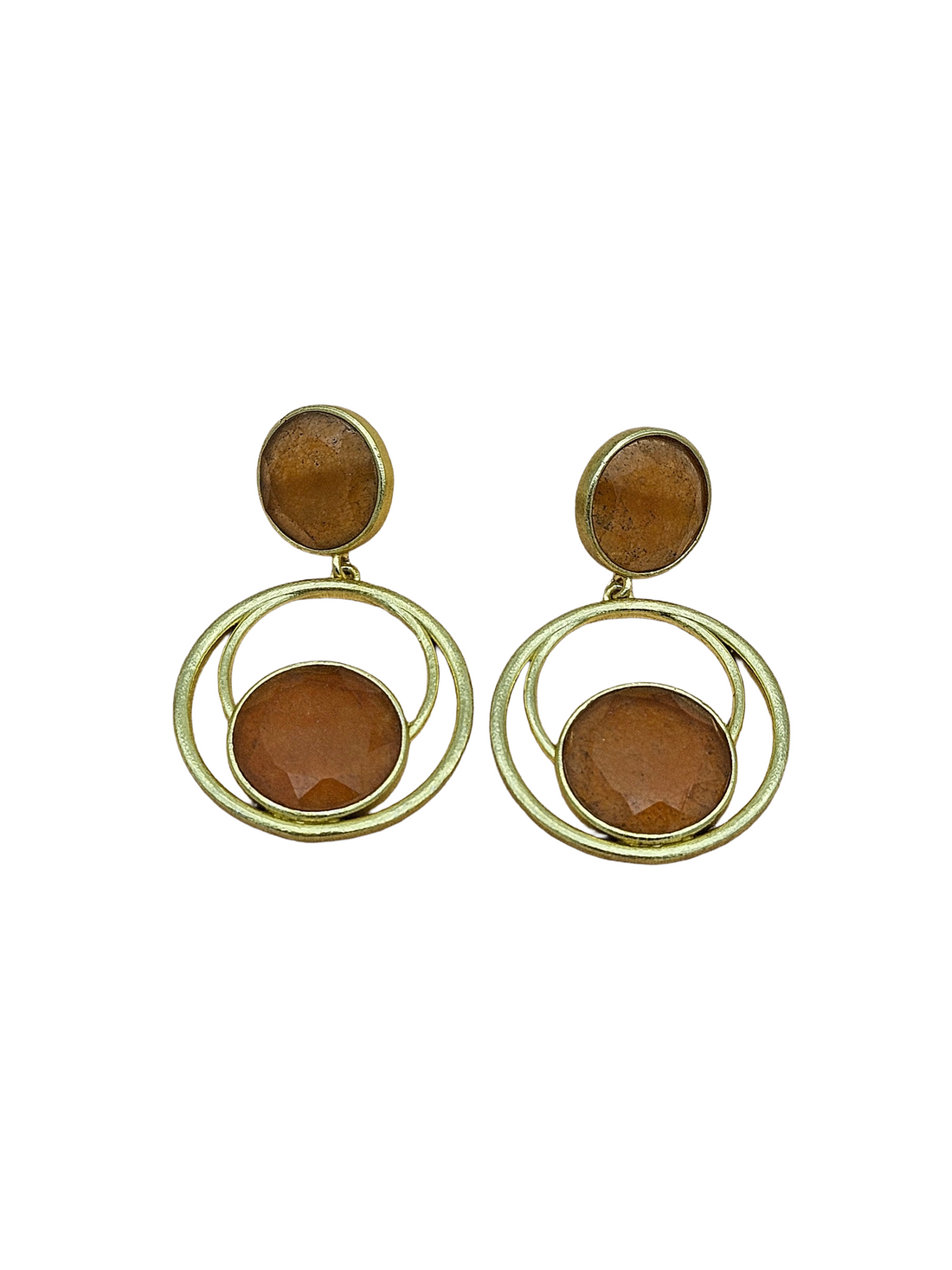 Awesome Gold plated Carnelian Semi Precious Gem Stone Cute Designer light Weight Dangle Drop Earrings
