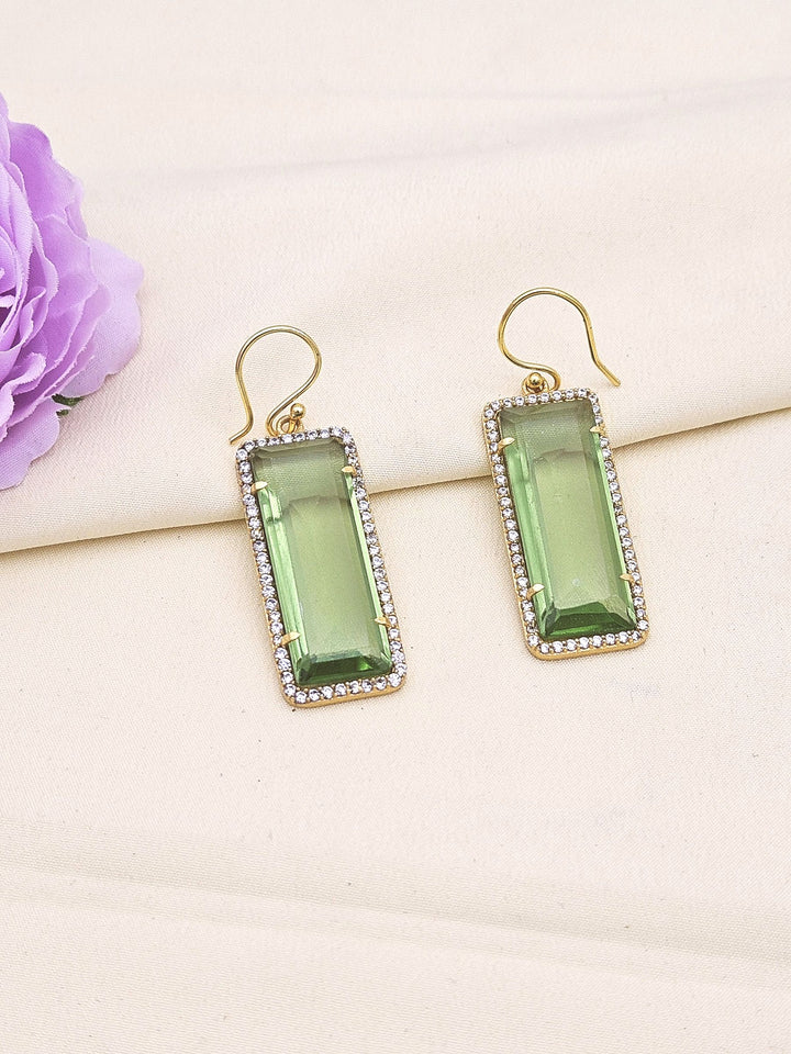Charming Gold plated Hydro Quartz-CZ attractive Light weight Dangle Drop Earrings