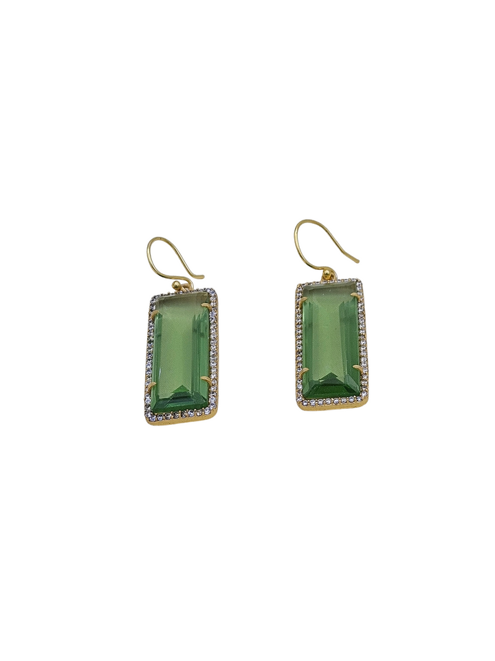 Charming Gold plated Hydro Quartz-CZ attractive Light weight Dangle Drop Earrings
