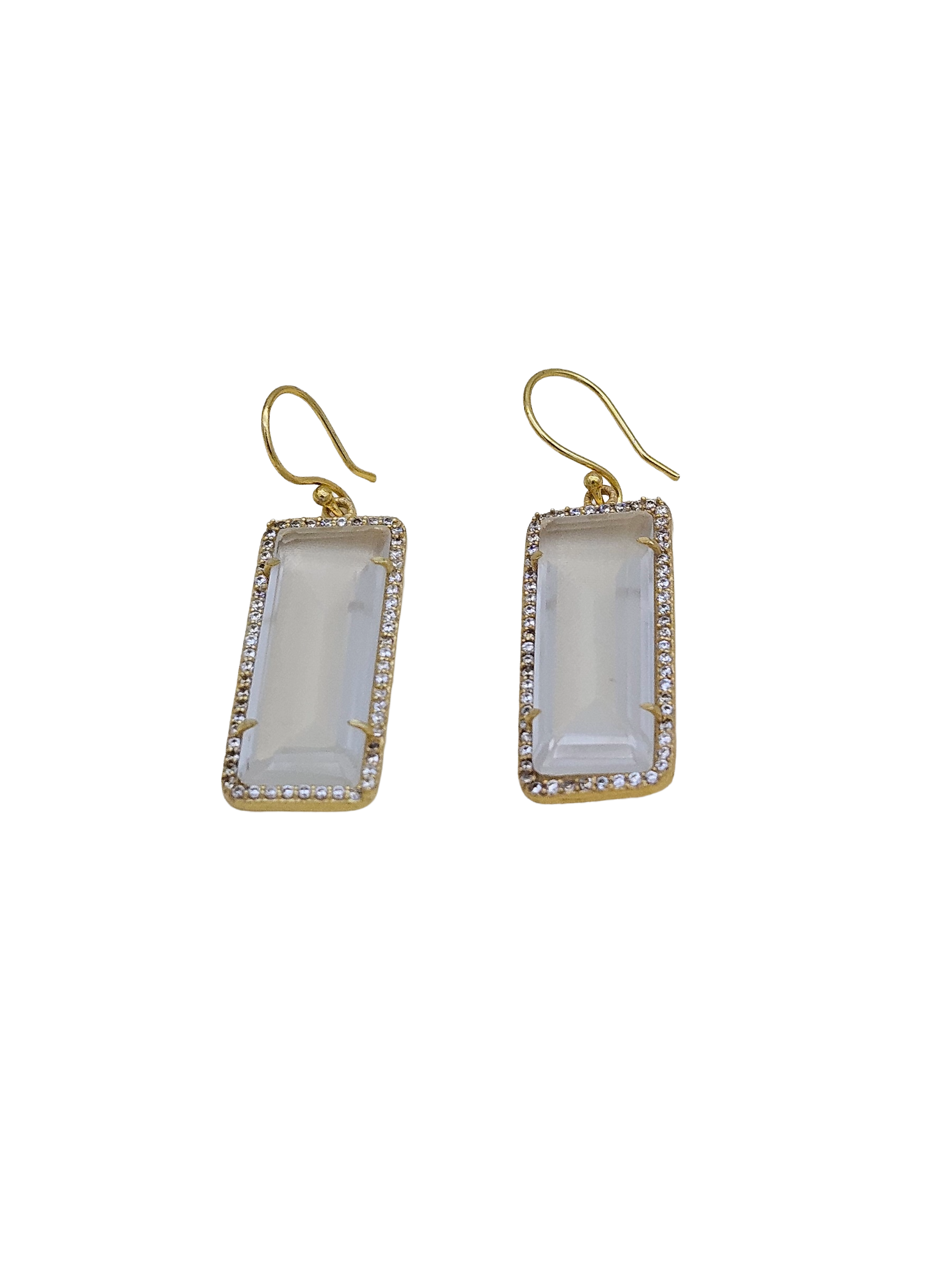 Charming Gold plated Hydro Quartz-CZ attractive Light weight Dangle Drop Earrings