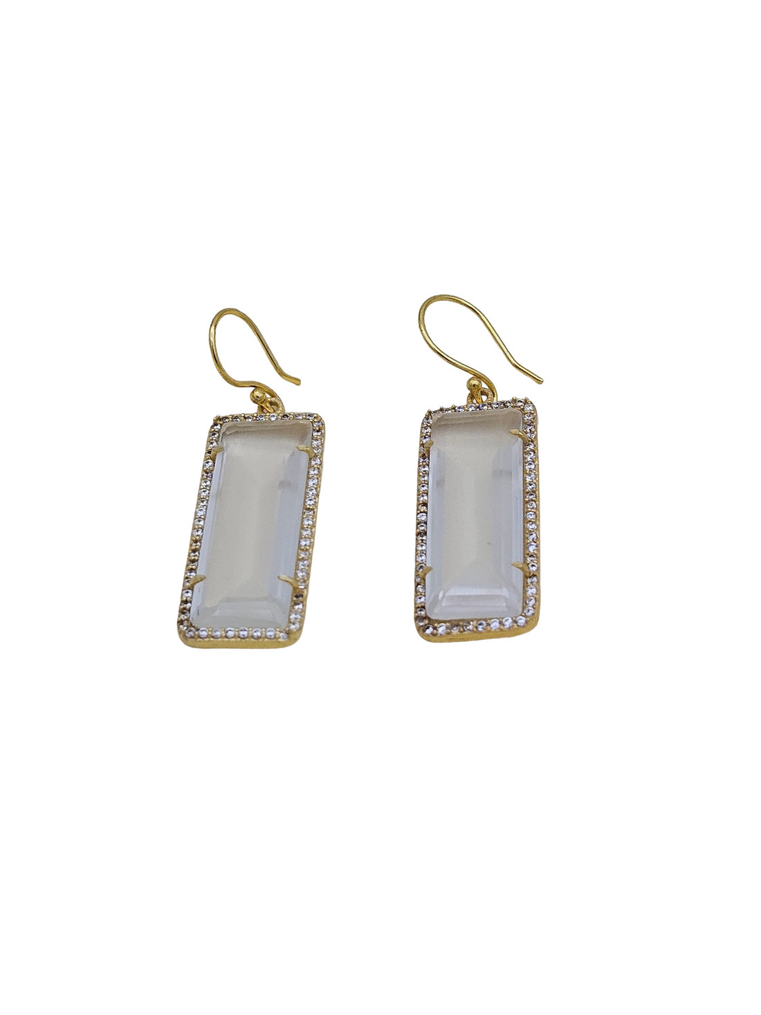 Charming Gold plated Hydro Quartz-CZ attractive Light weight Dangle Drop Earrings