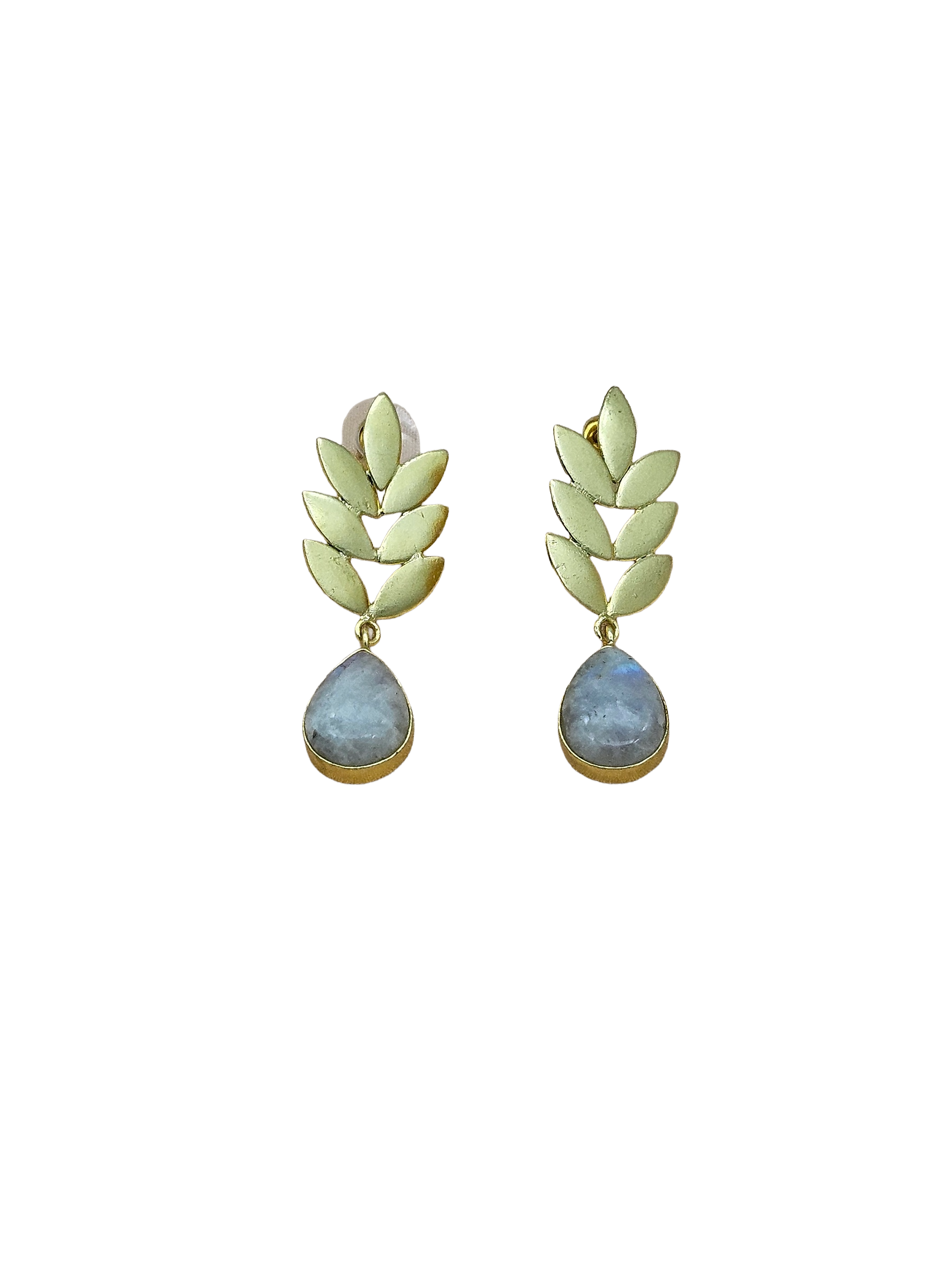 Charming Gold plated White Rainbow Semi Precious Gem Stone Cute Designer light Weight Dangle Drop Earrings