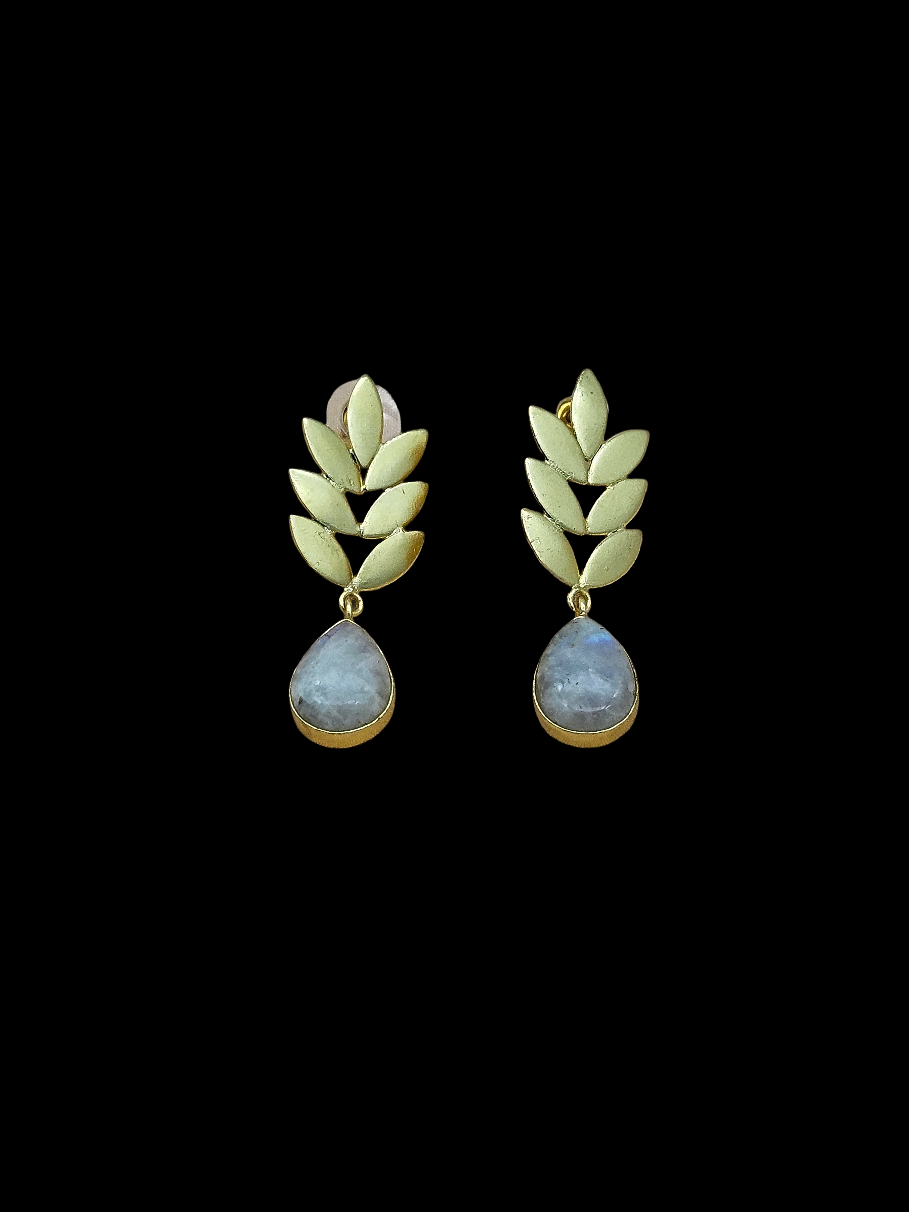 Charming Gold plated White Rainbow Semi Precious Gem Stone Cute Designer light Weight Dangle Drop Earrings