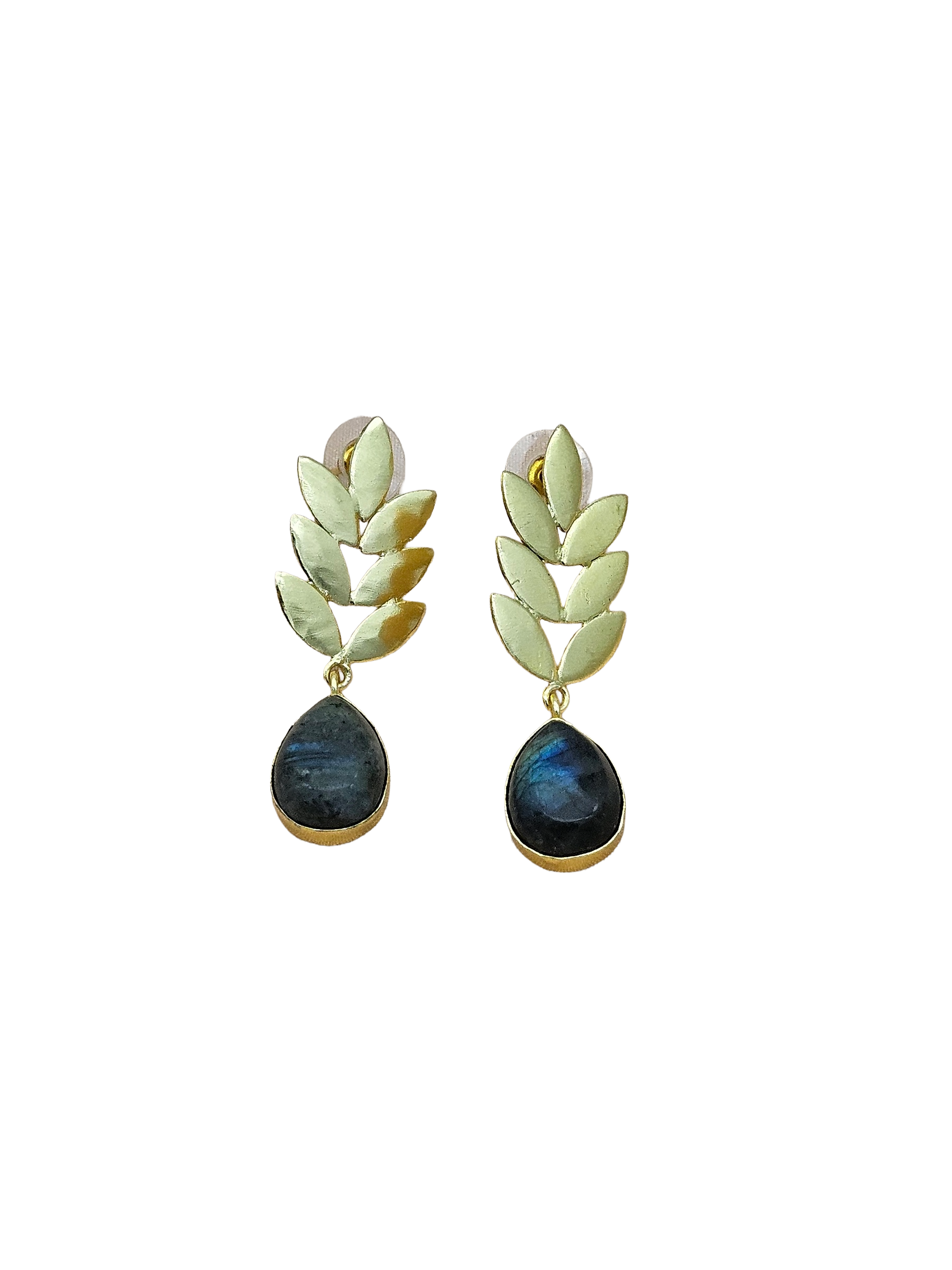 Charming Gold plated Labradorite Semi Precious Gem Stone Cute Designer light Weight Dangle Drop Earrings