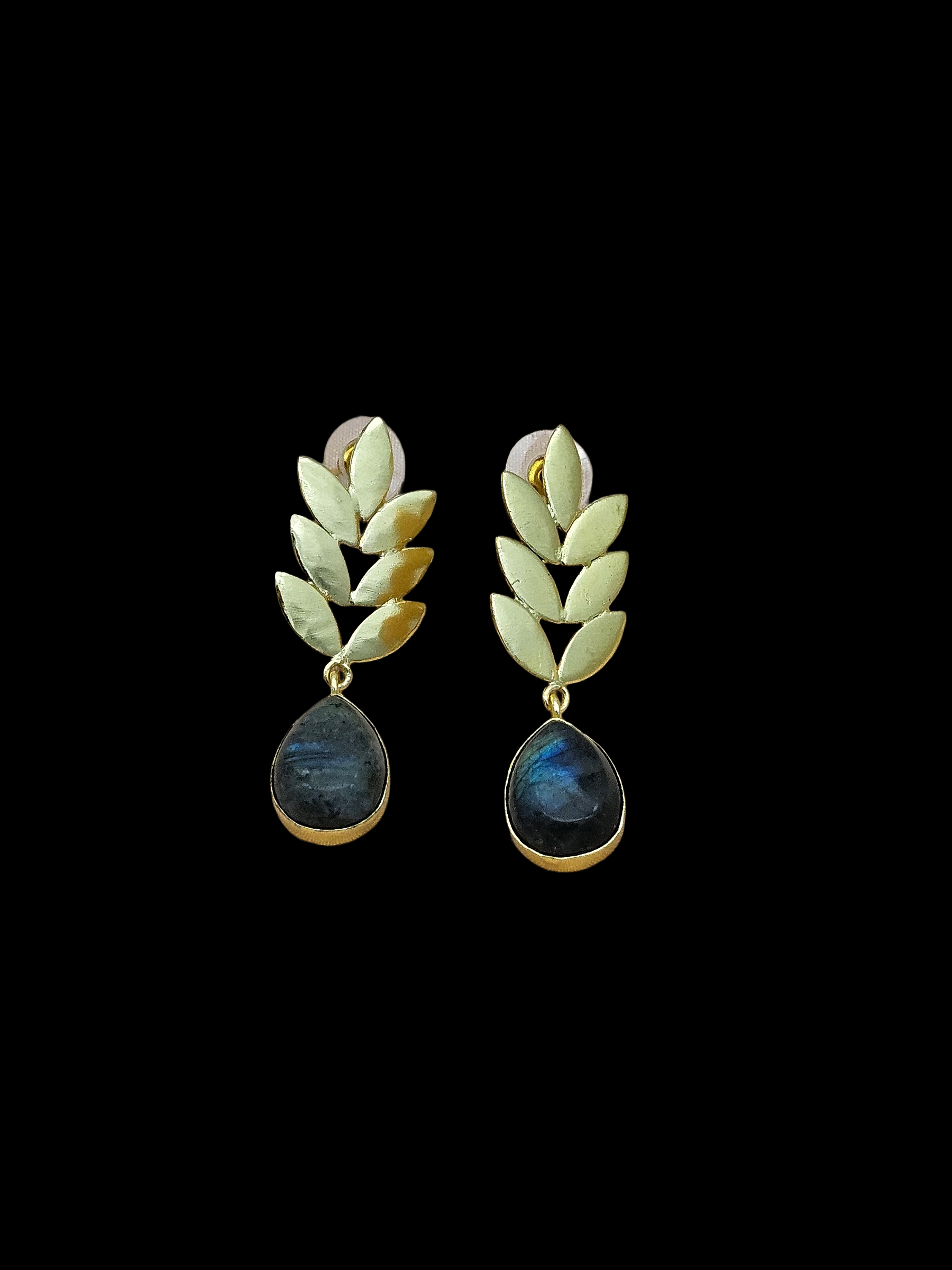 Charming Gold plated Labradorite Semi Precious Gem Stone Cute Designer light Weight Dangle Drop Earrings