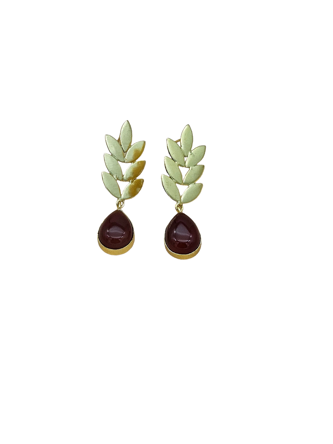 Charming Gold plated Red Onyx Semi Precious Gem Stone Cute Designer light Weight Dangle Drop Earrings