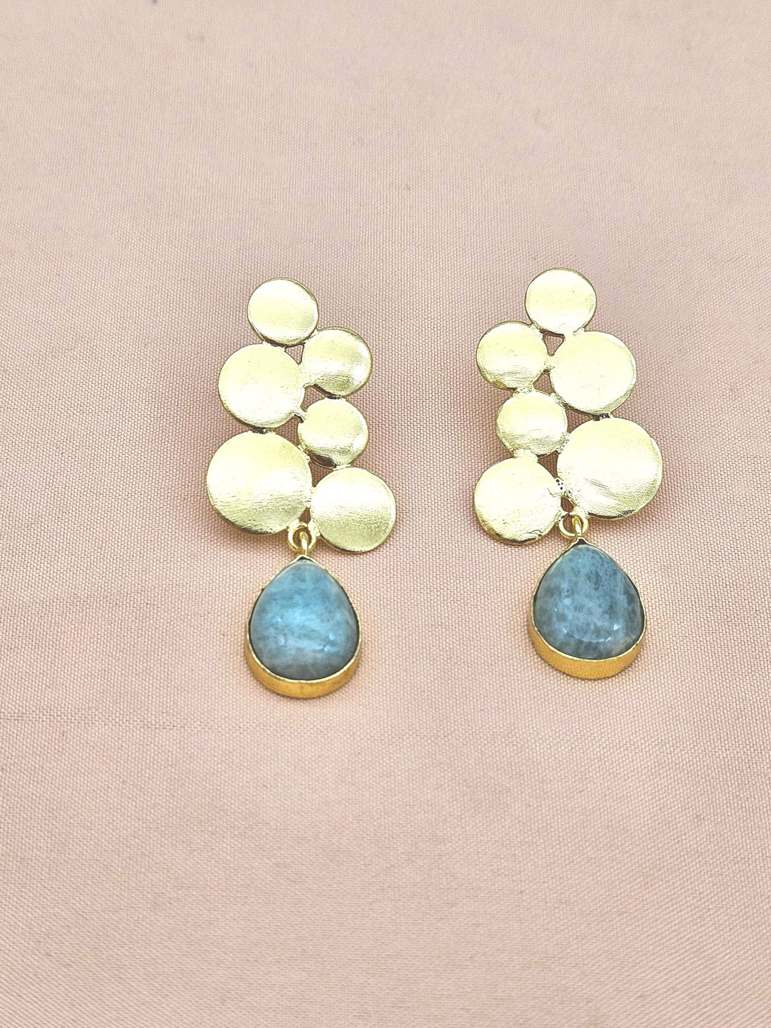 Gorgeous Gold plated Amazonite Semi Precious Gem Stone Awesome Designer light Weight Dangle Drop Earrings