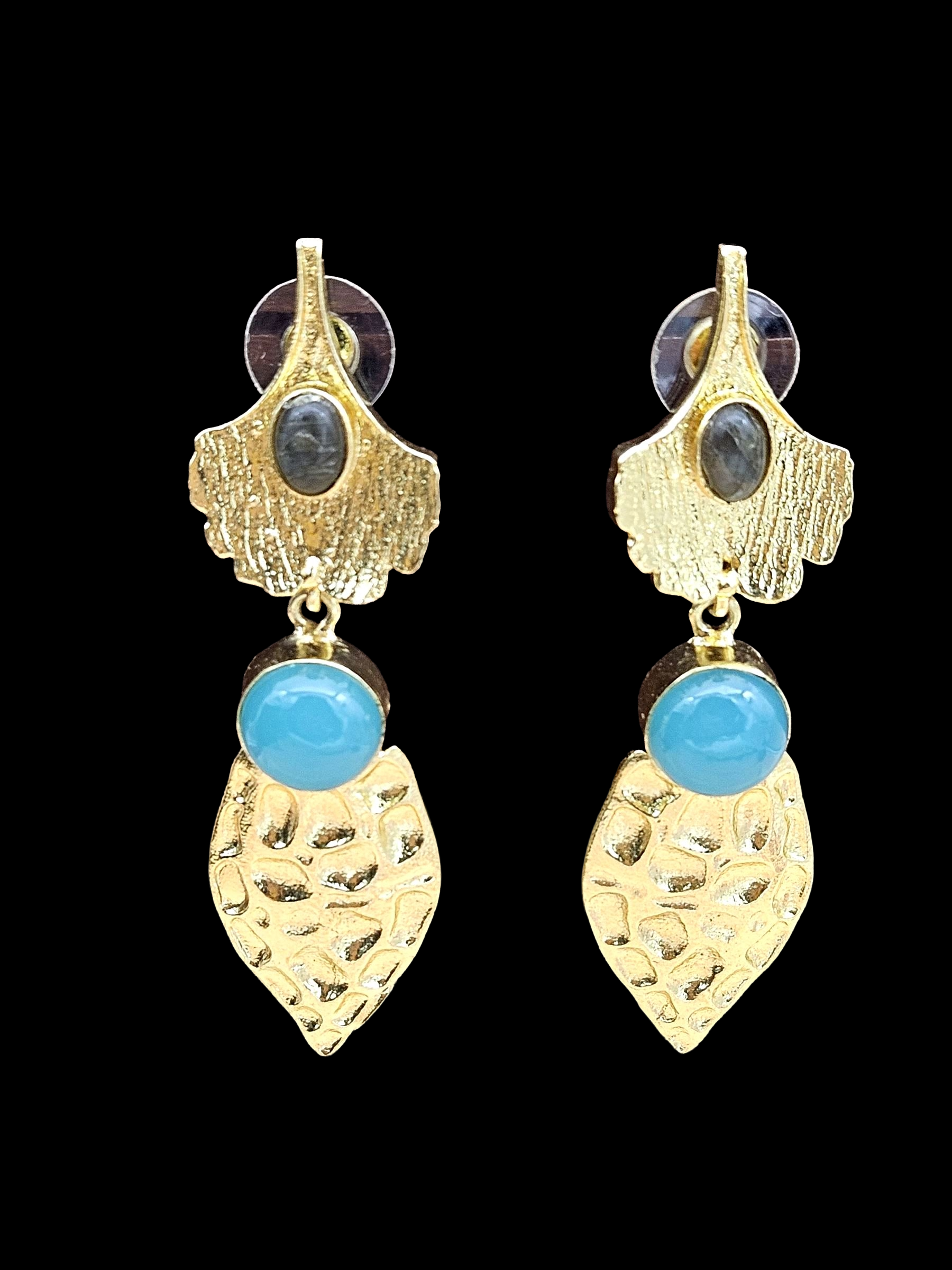 Gorgeous Gold plated Labradorite Chalcedony  Charming Designer Dangle Drop Earrings