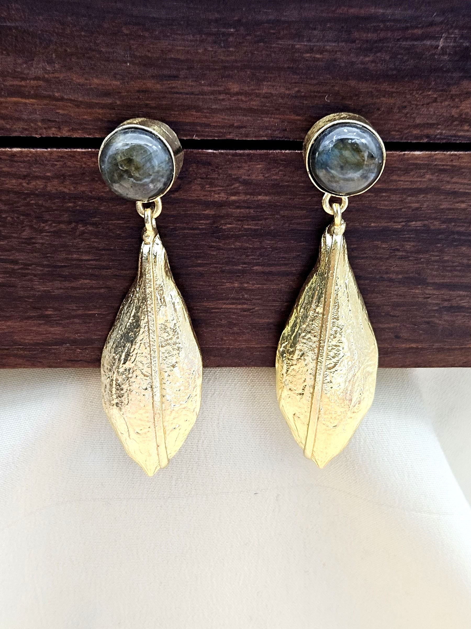 Gorgeous Handcrafted  Gold plated Labradorite Charming Designer Dangle Drop Earrings