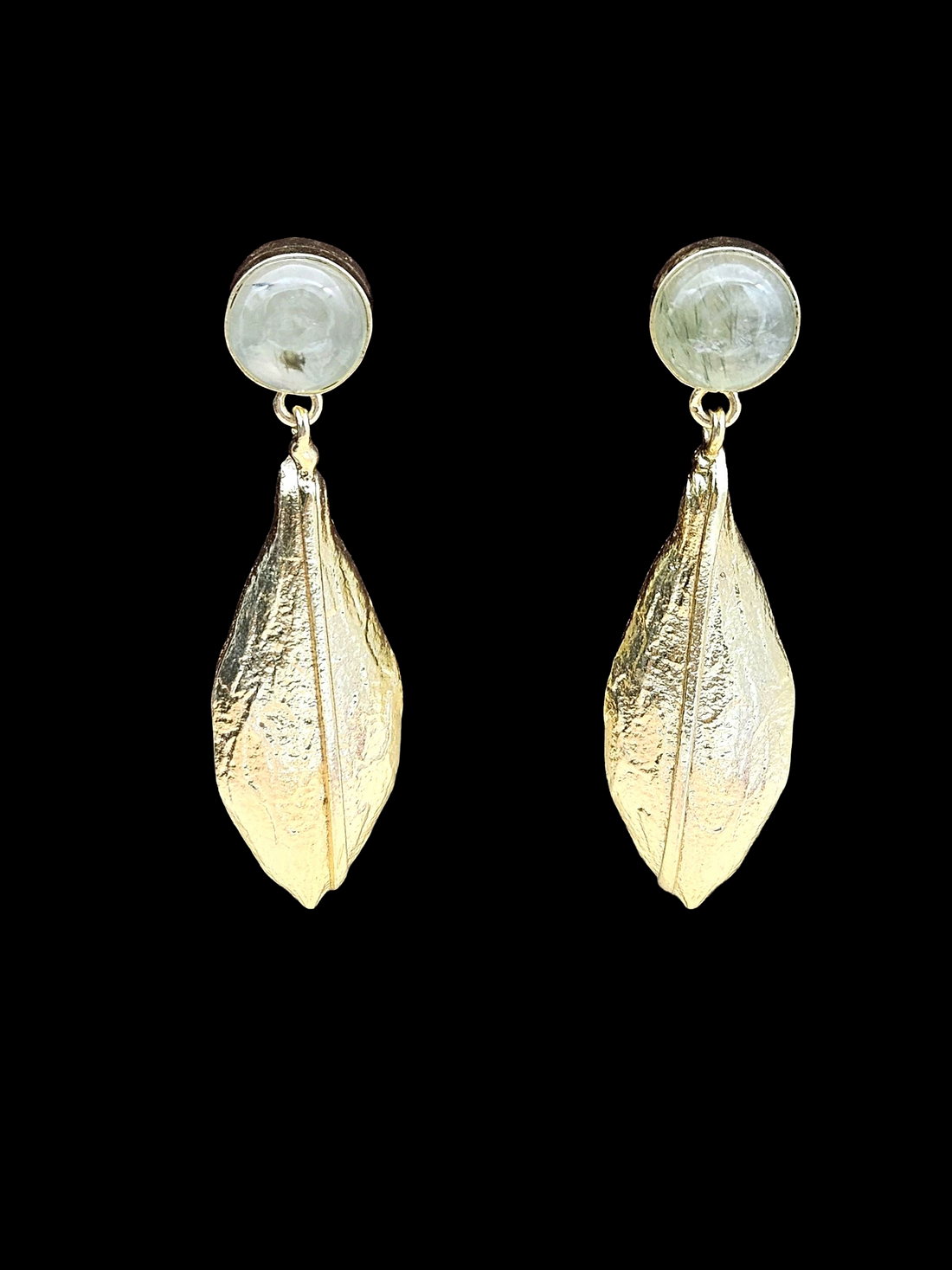 Gorgeous Handcrafted  Gold plated Prehnite Charming Designer Dangle Drop Earrings