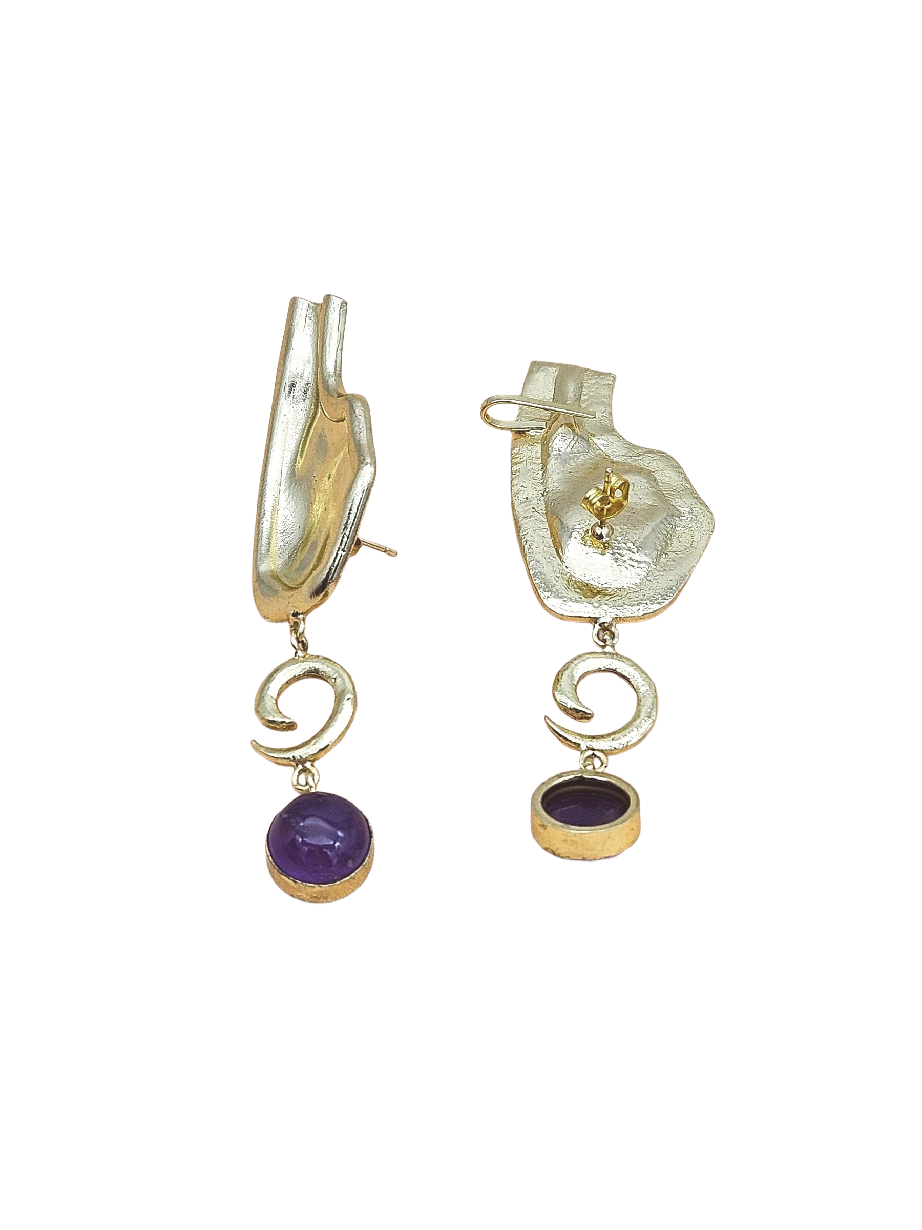 Charming 18 Ct Gold Plated Ear-Climber Earring - Amethyst Gemstone Handcrafted Jewelry