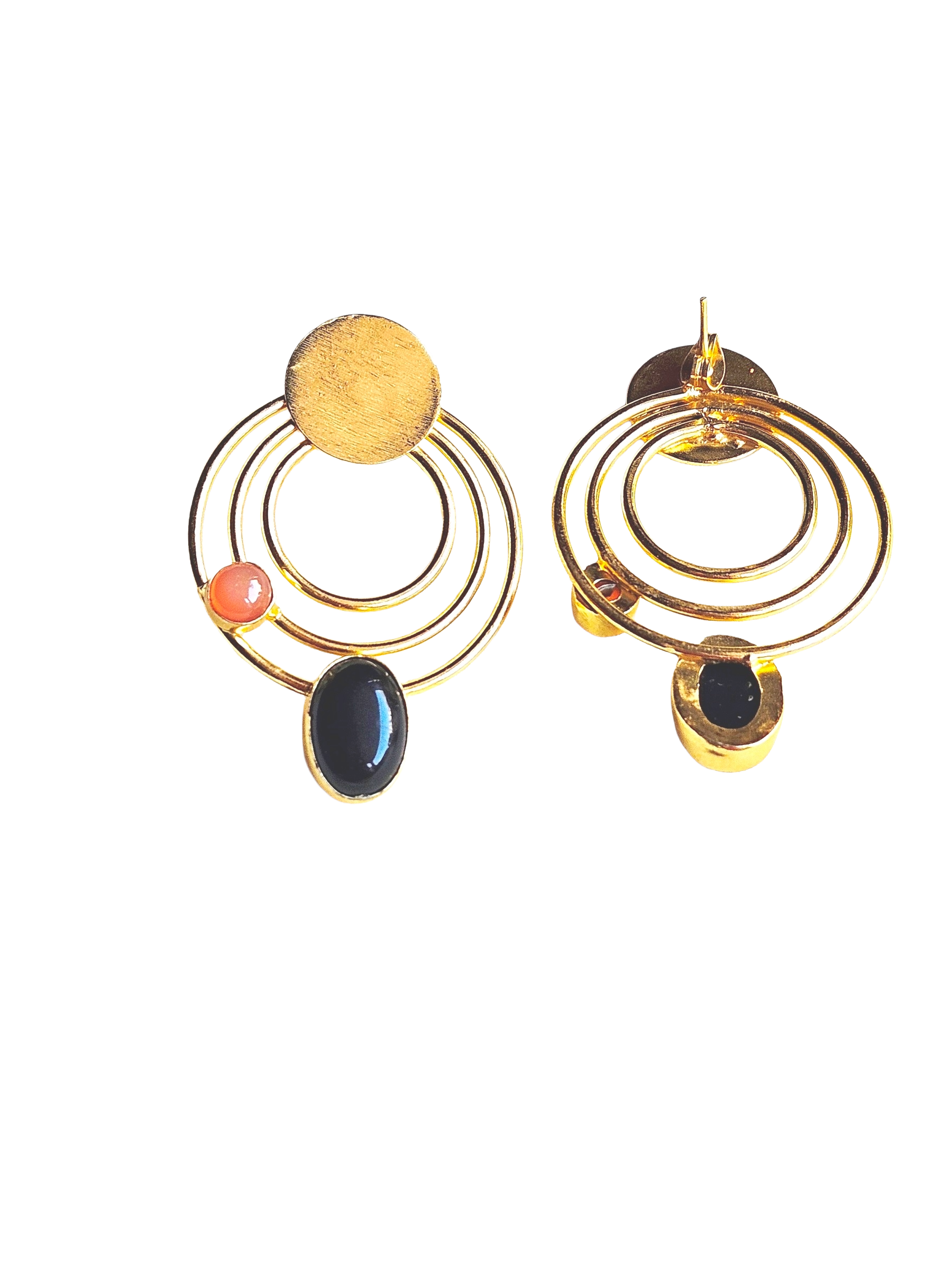 Attractive Gold plated Semi Precious Stone Cute designer Statement Earrings
