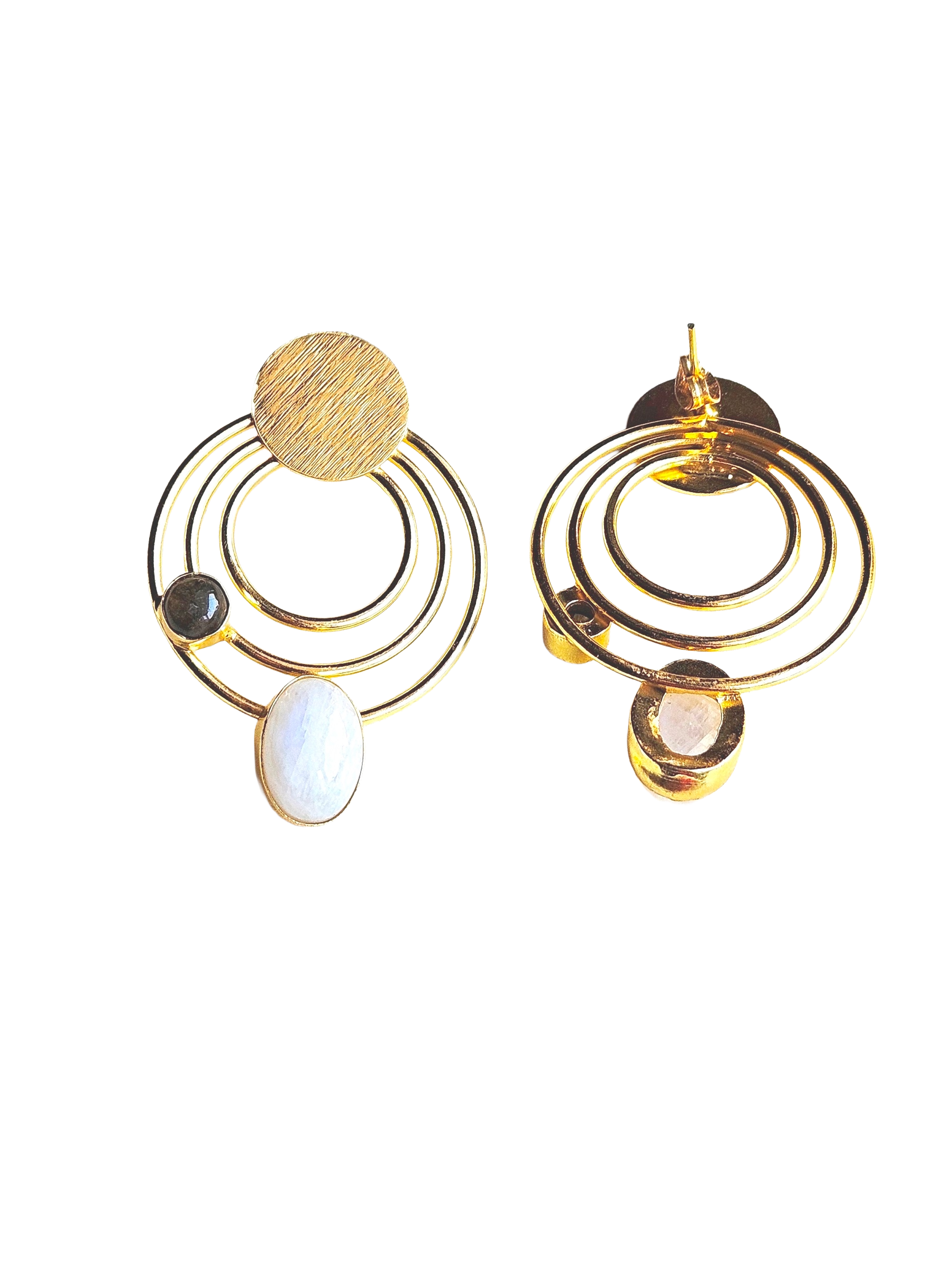Attractive Gold plated Semi Precious Stone Cute designer Statement Earrings