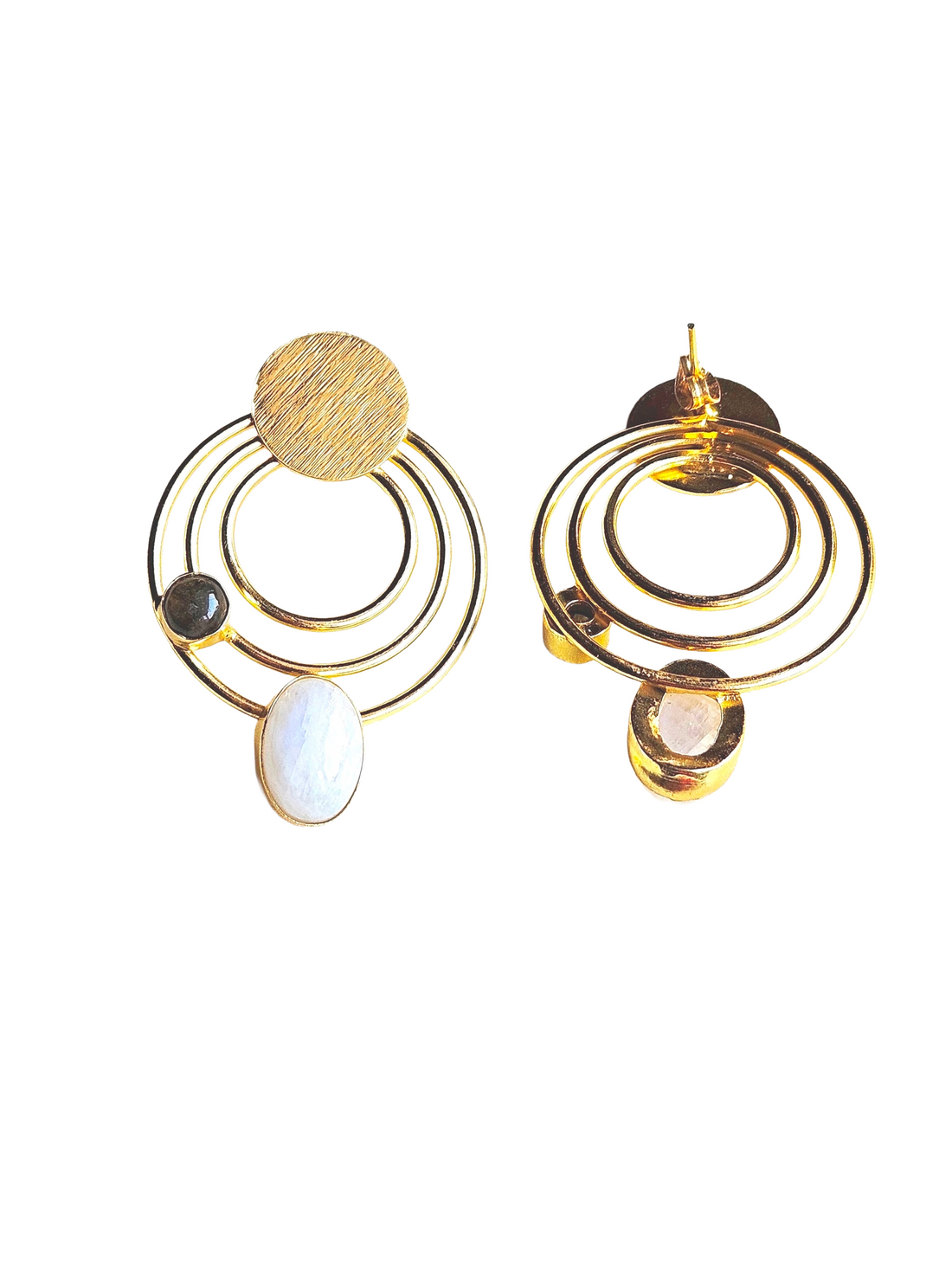 Attractive Gold plated Semi Precious Stone Cute designer Statement Earrings