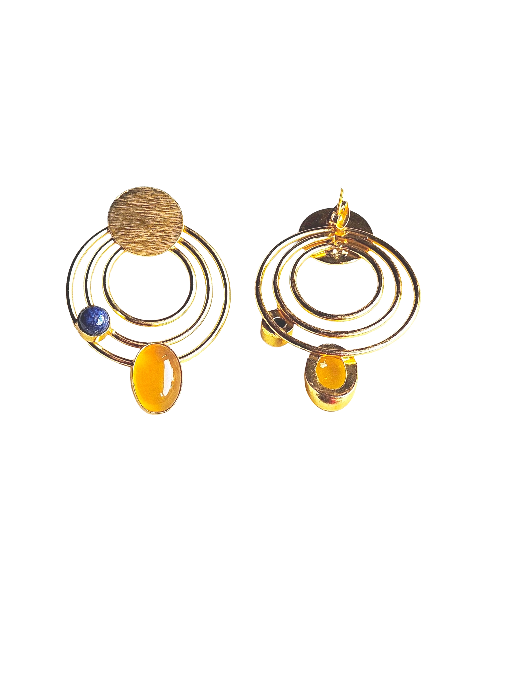 Attractive Gold plated Semi Precious Stone Cute designer Statement Earrings