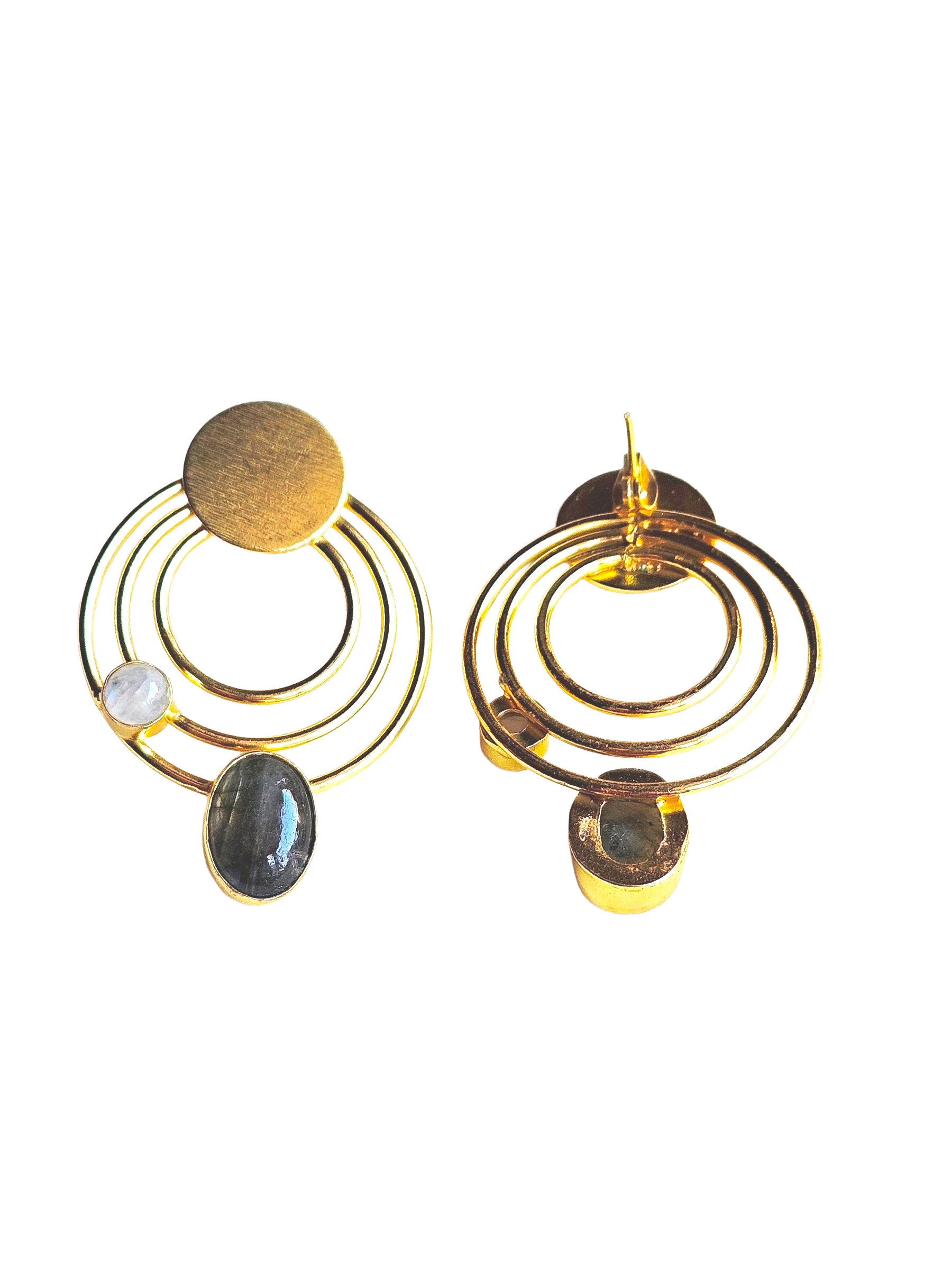 Attractive Gold plated Semi Precious Stone Cute designer Statement Earrings