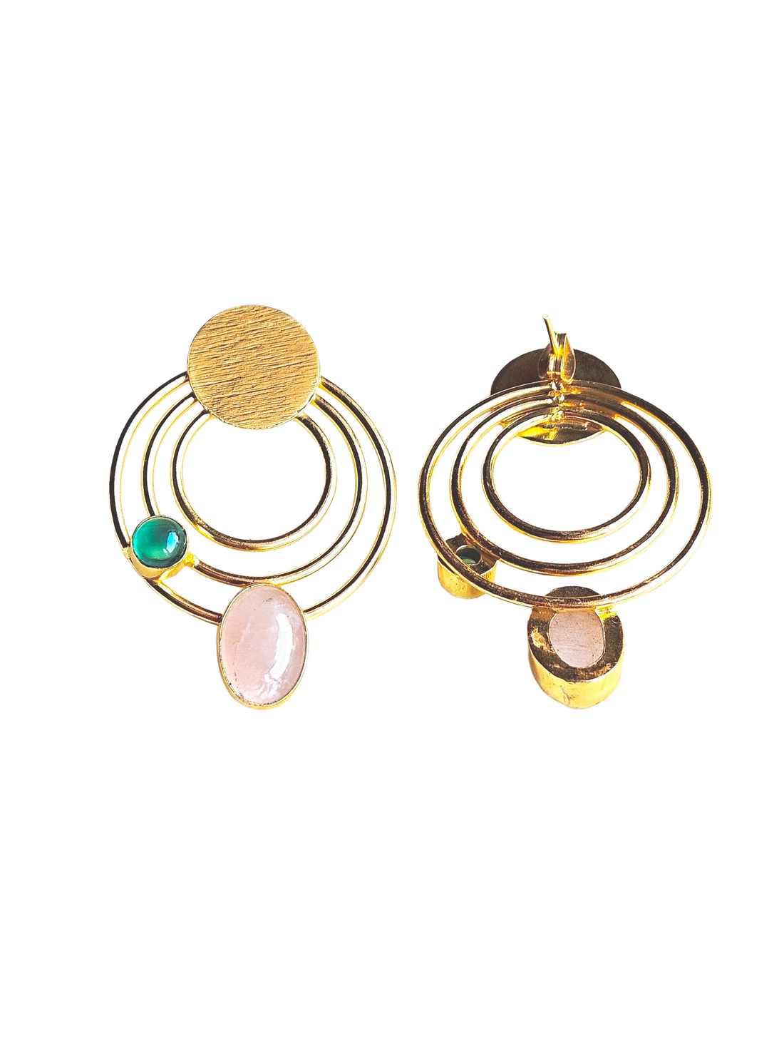 Attractive Gold plated Semi Precious Stone Cute designer Statement Earrings