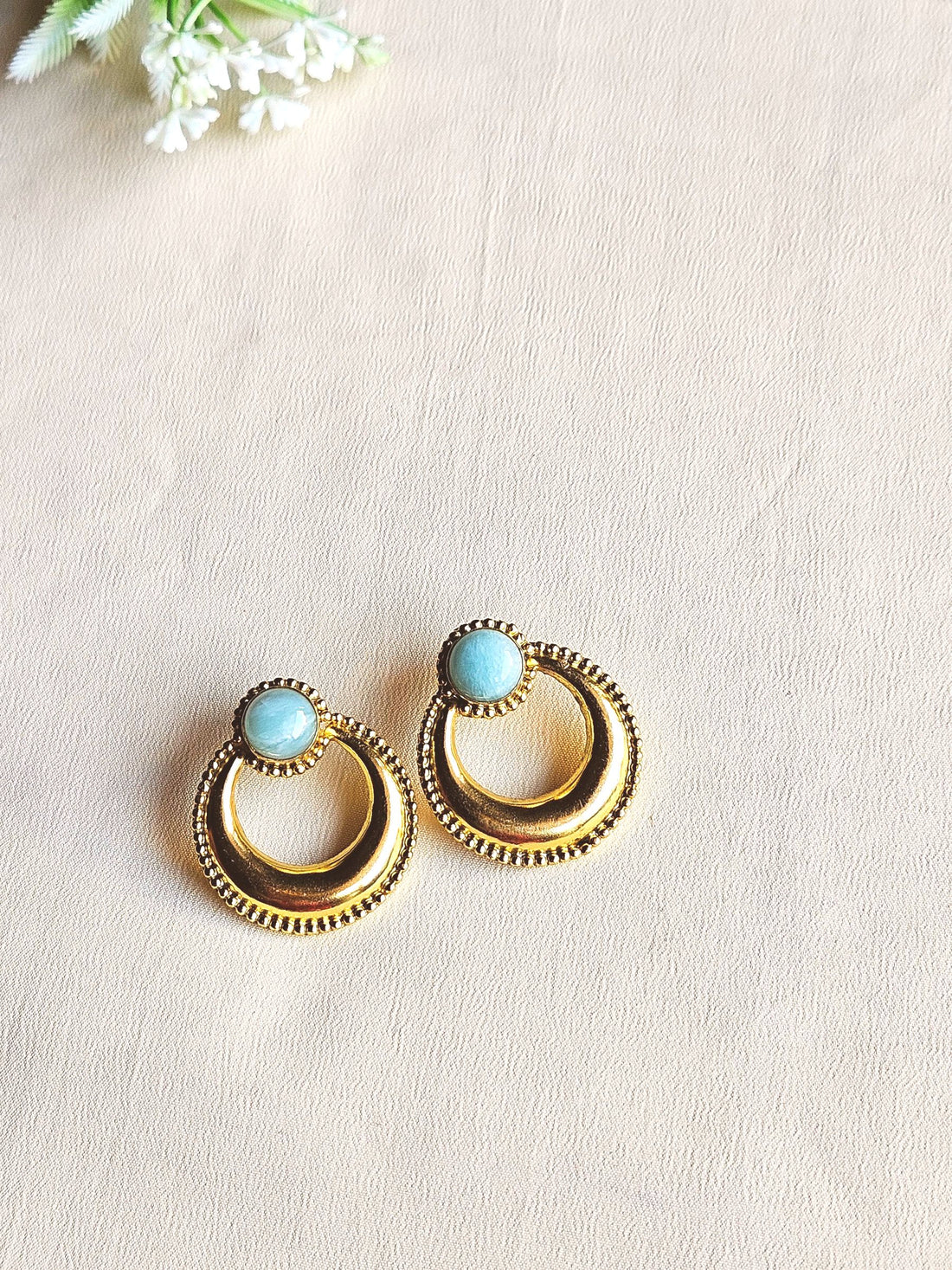 Awesome Gold plated Semi Precious Stone Cute designer Statement Earrings