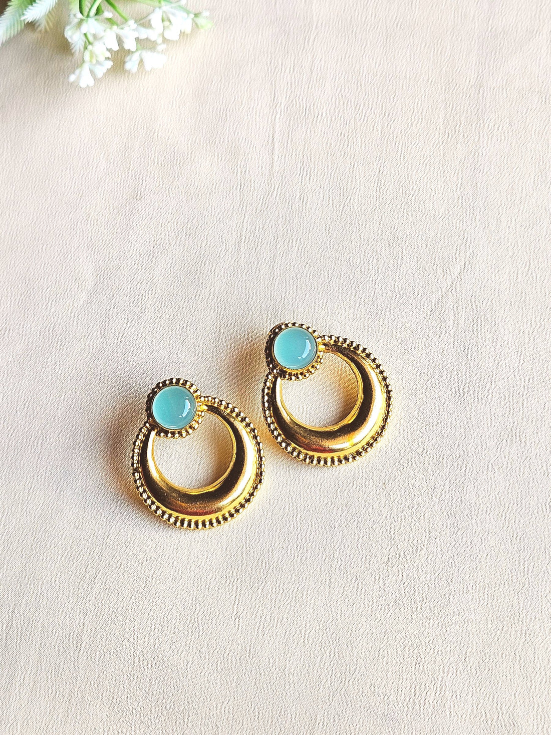 Awesome Gold plated Semi Precious Stone Cute designer Statement Earrings